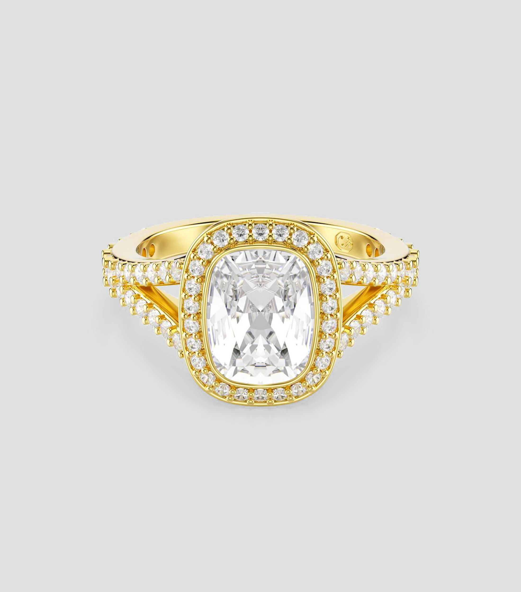 Anillo Una Angelic con cristal Cushion alargada y pavé Mujer