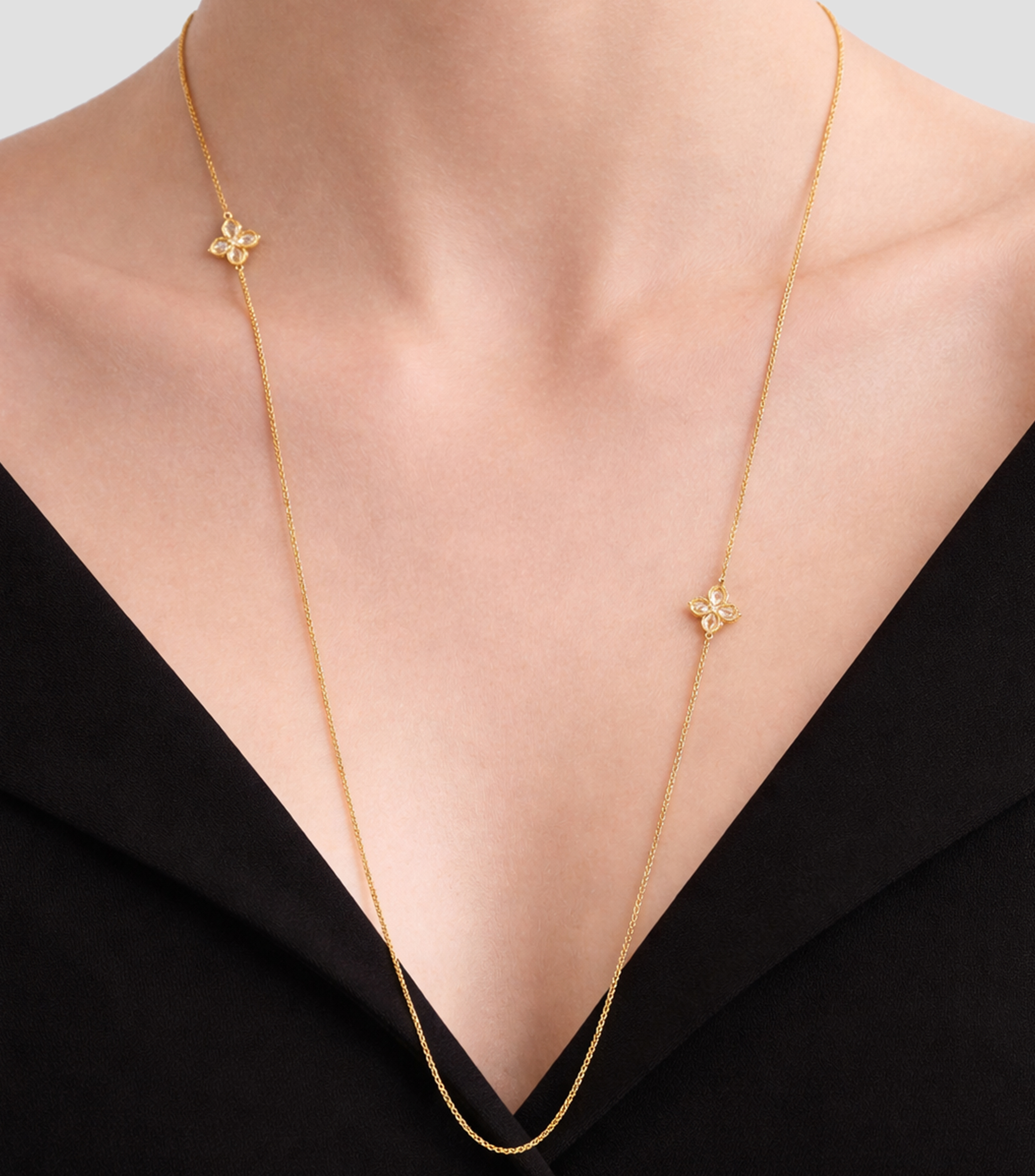 Collar en Oro 18 Kilates con Madreperla Princess Flower Mujer
