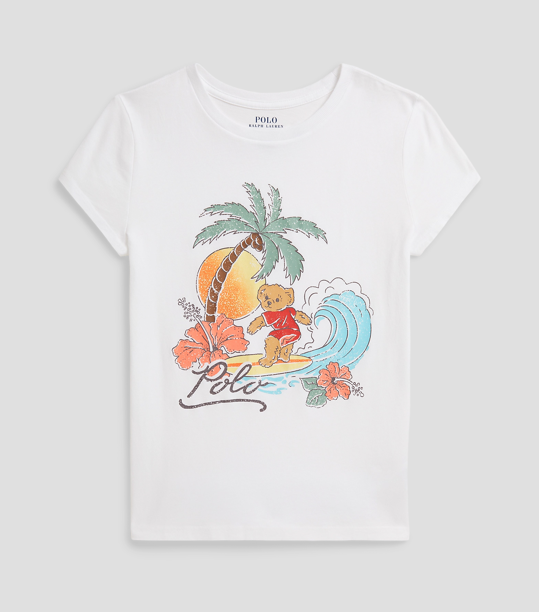 Playera cuello redondo manga corta estampada Niña
