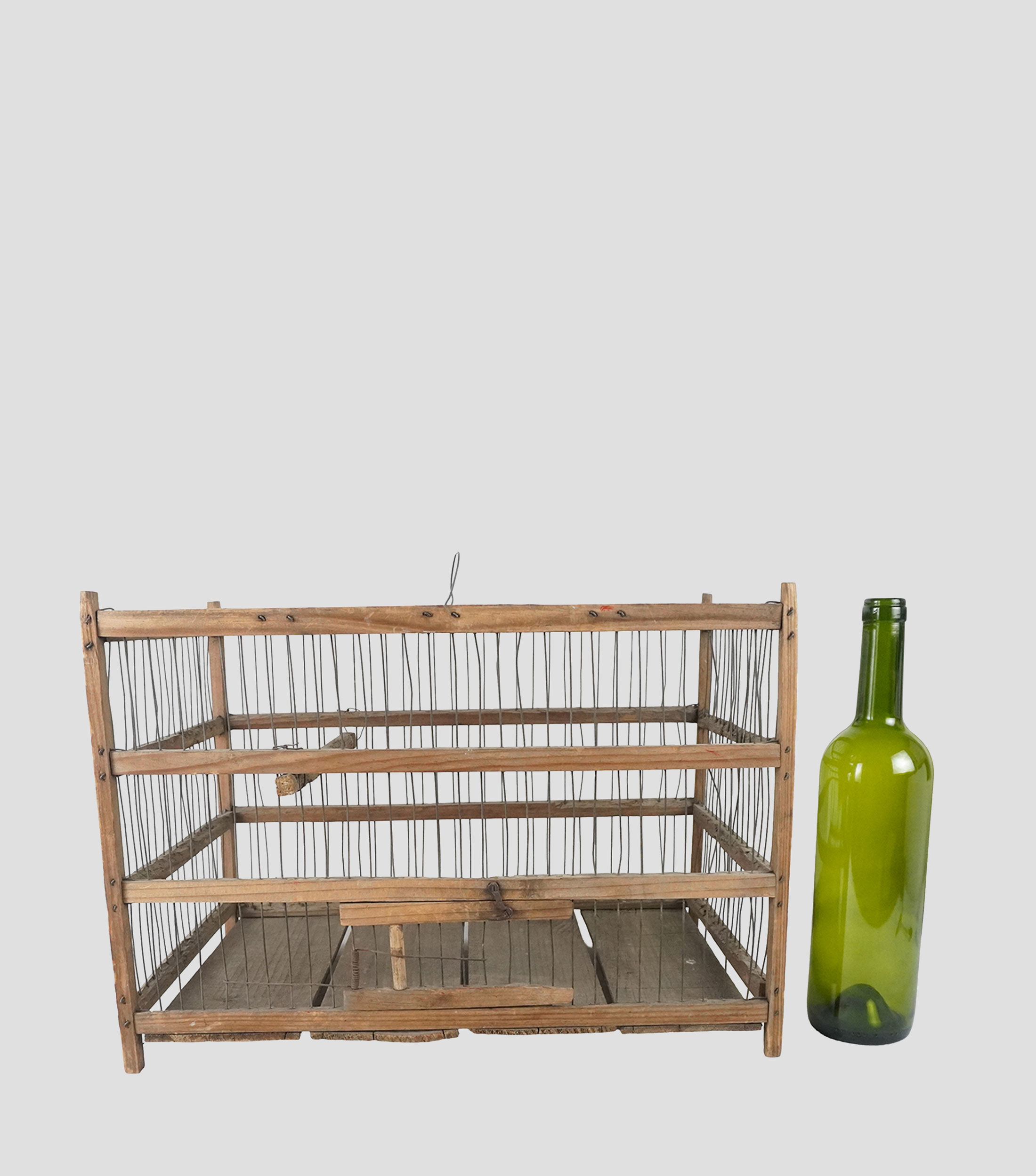 Jaula decorativa en madera y metal