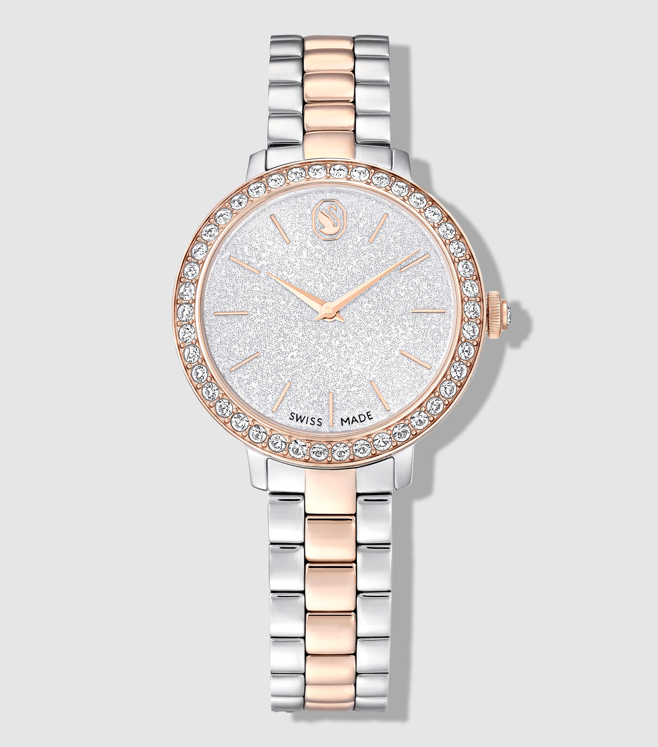 Reloj para Mujer Matrix casual plateado, tono oro rosa