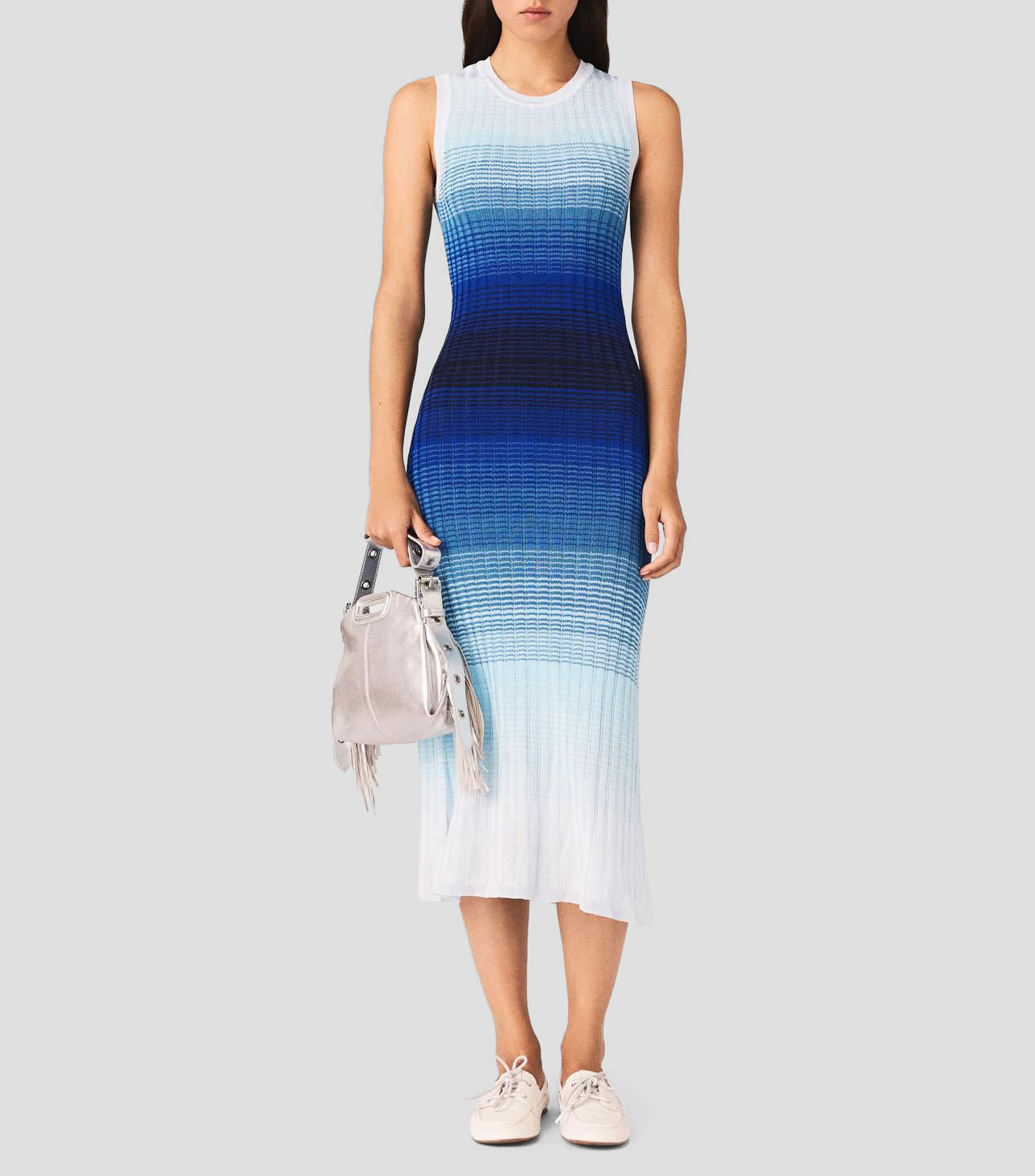Vestido largo estampado Mujer
