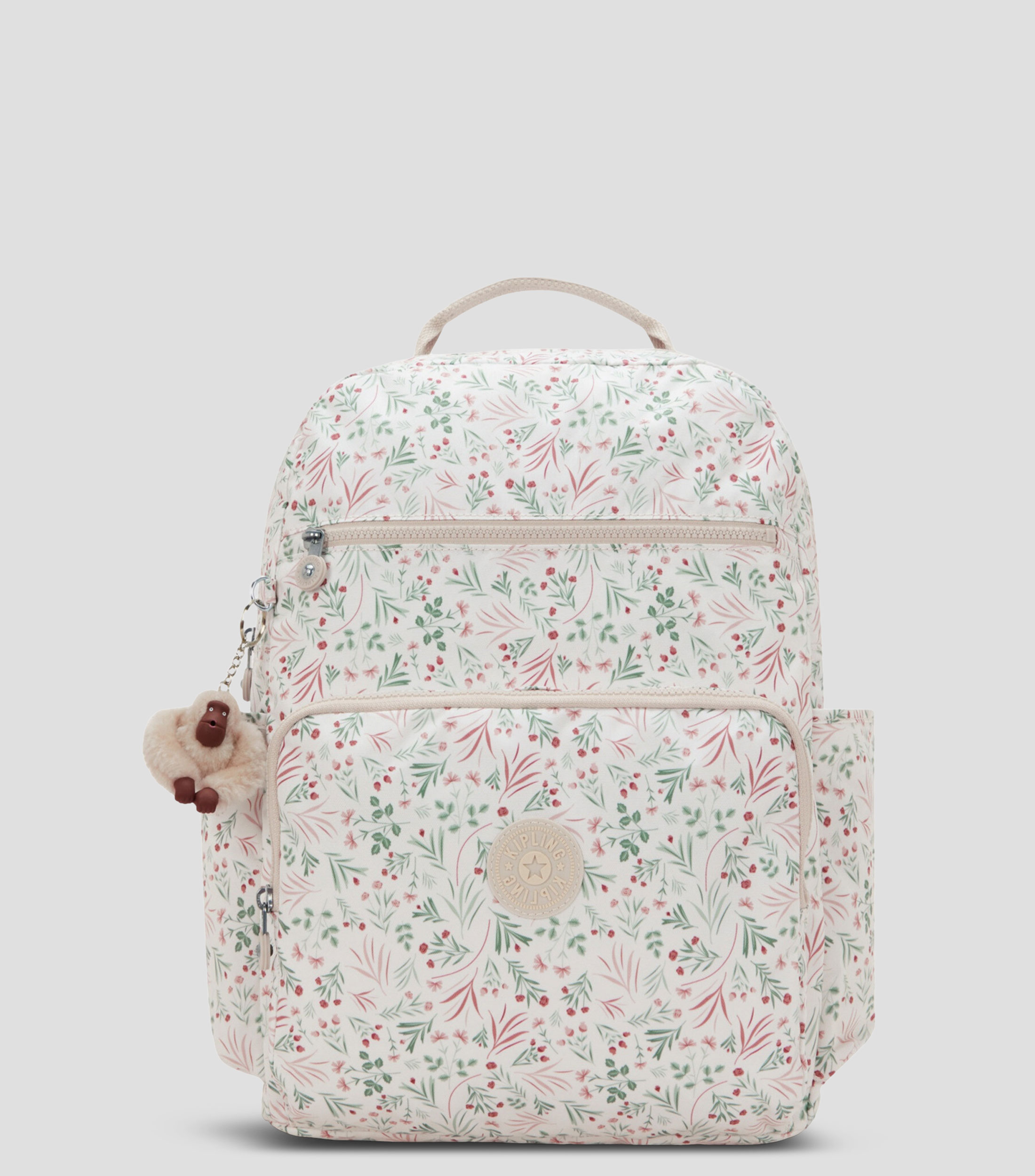 Pañalera tipo mochila con flores