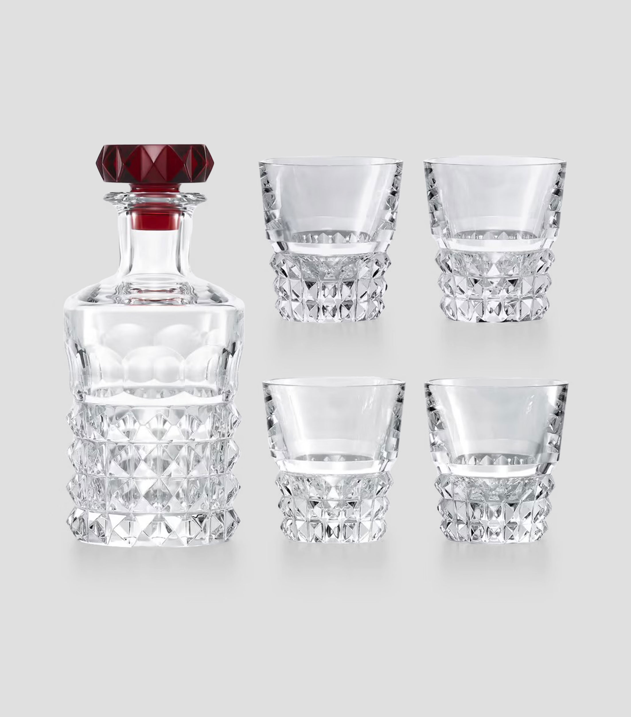 Set de licorera y 4 vasos old fashion Louxor