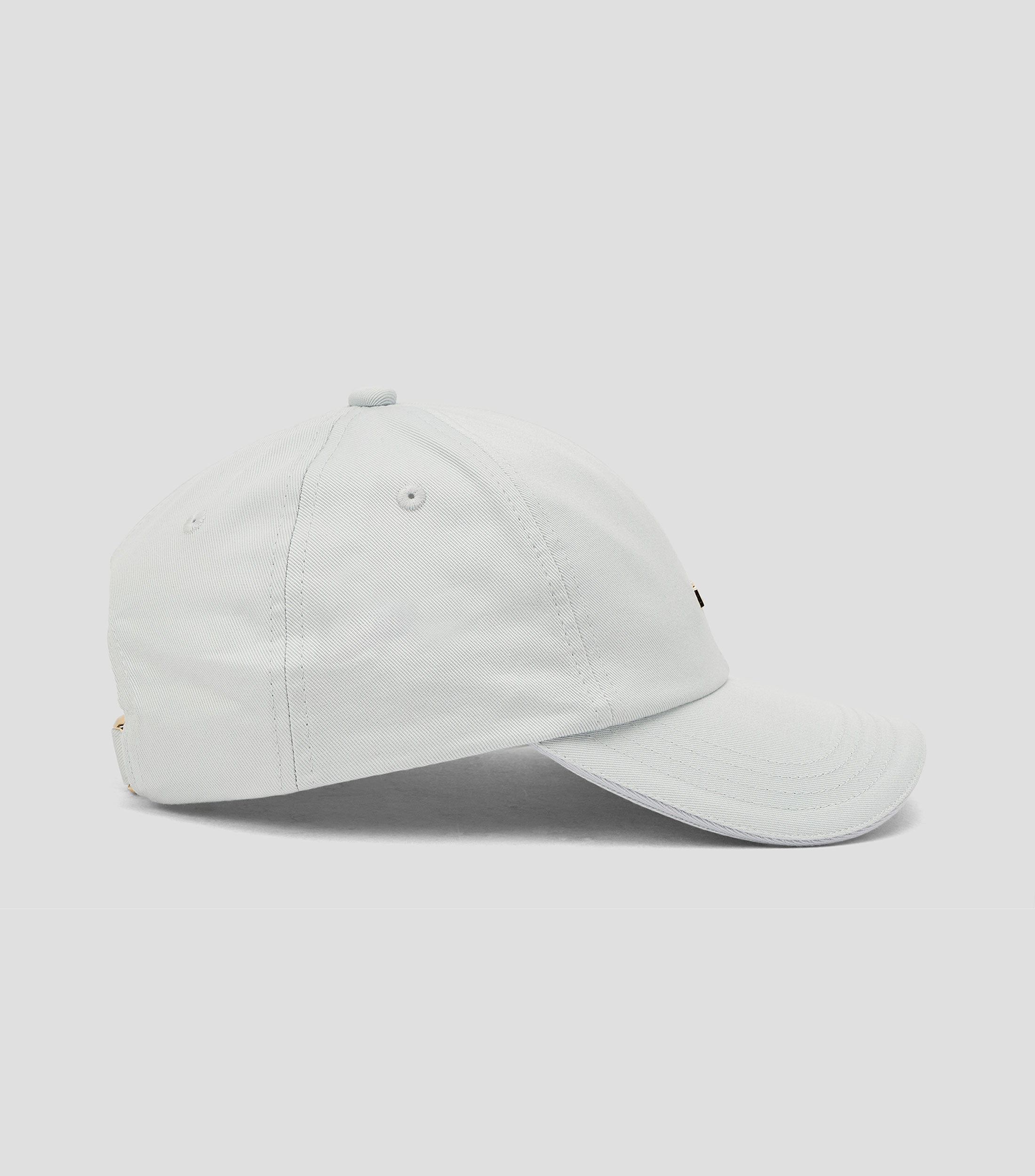 Gorra de sarga de algodón con logo metálico Mujer