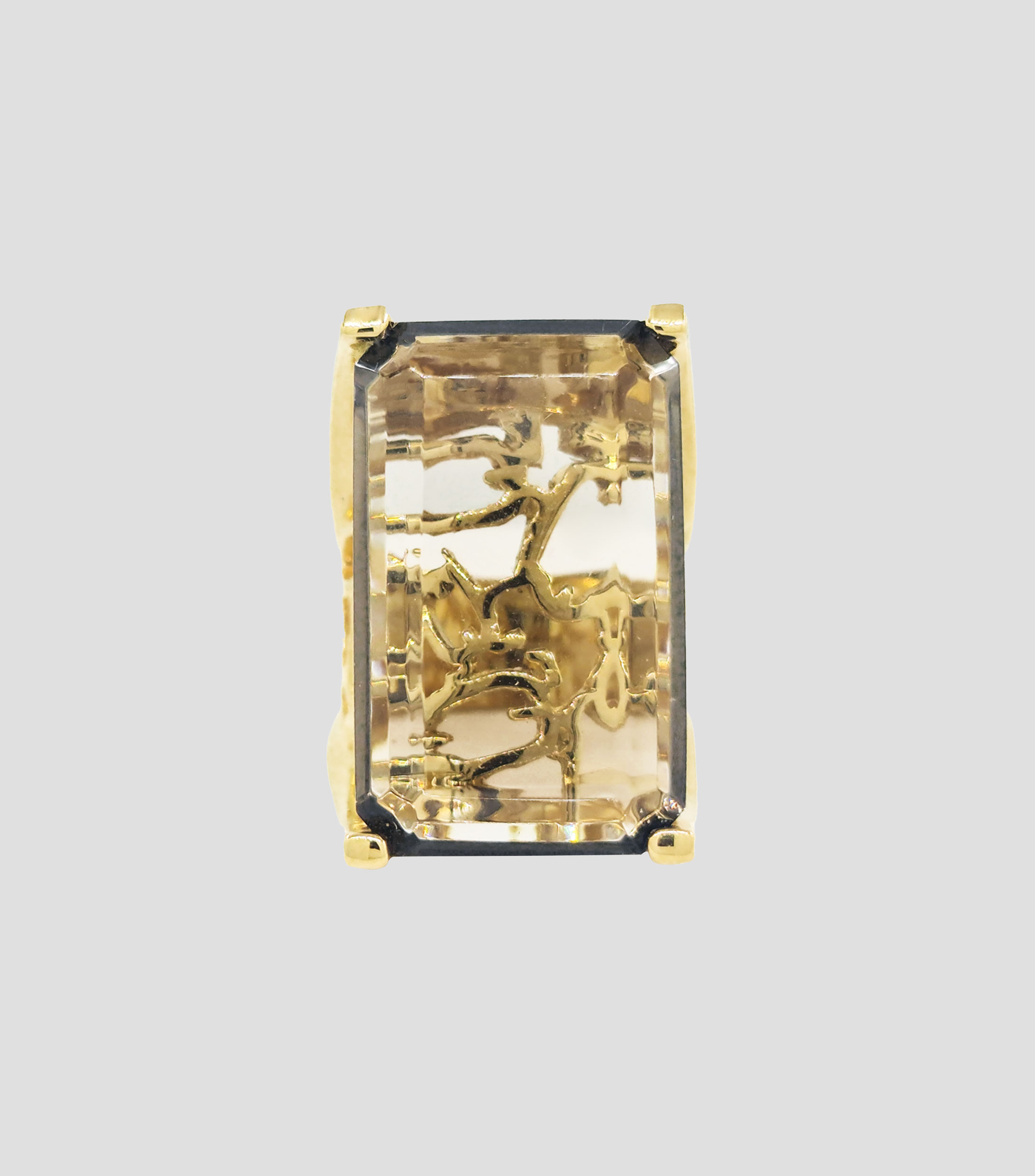 Anillo en Plata .925 El Guerrero con cristal facetado Mujer