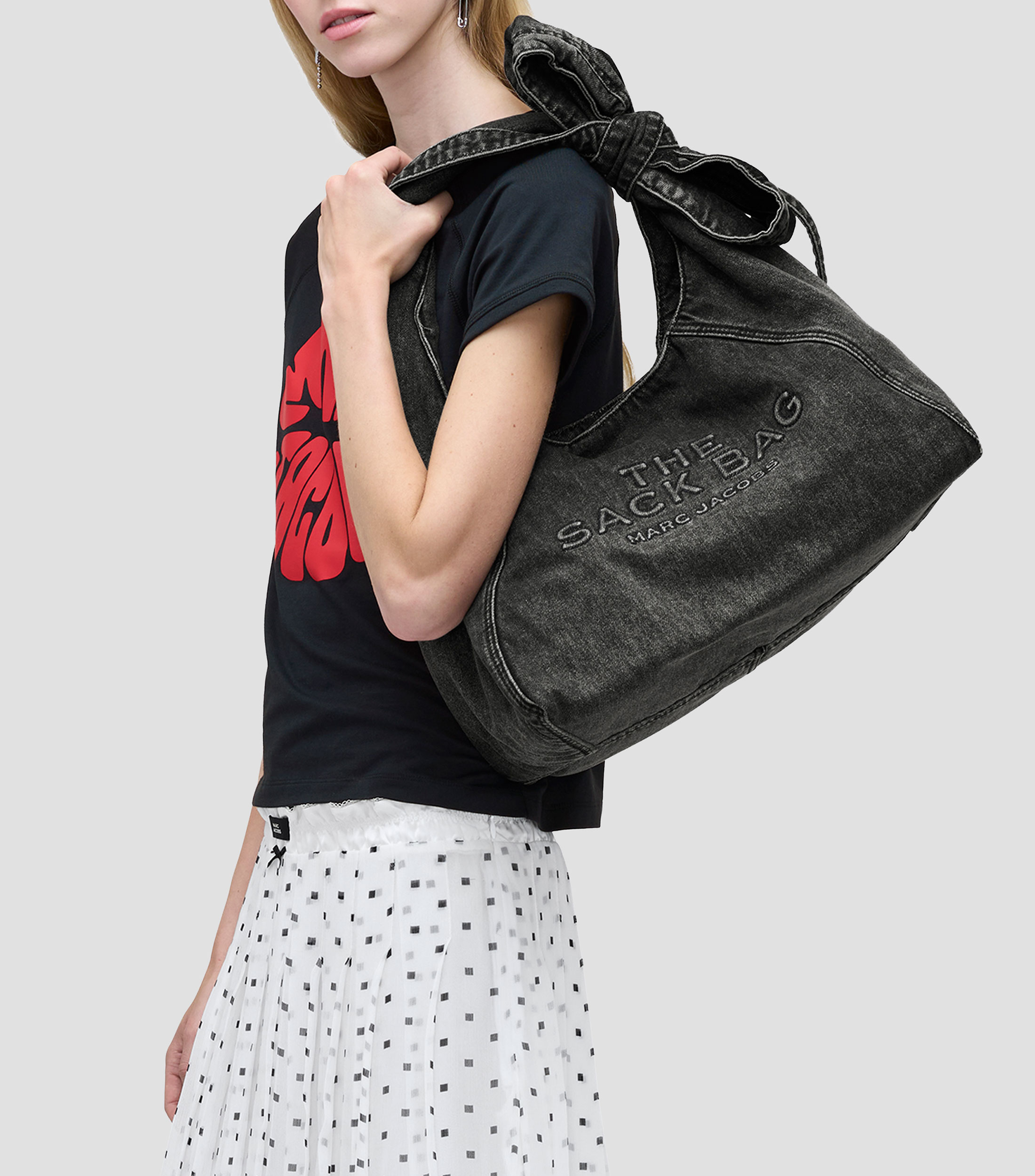 Bolsa shoulder negra The Bow lisa Mujer