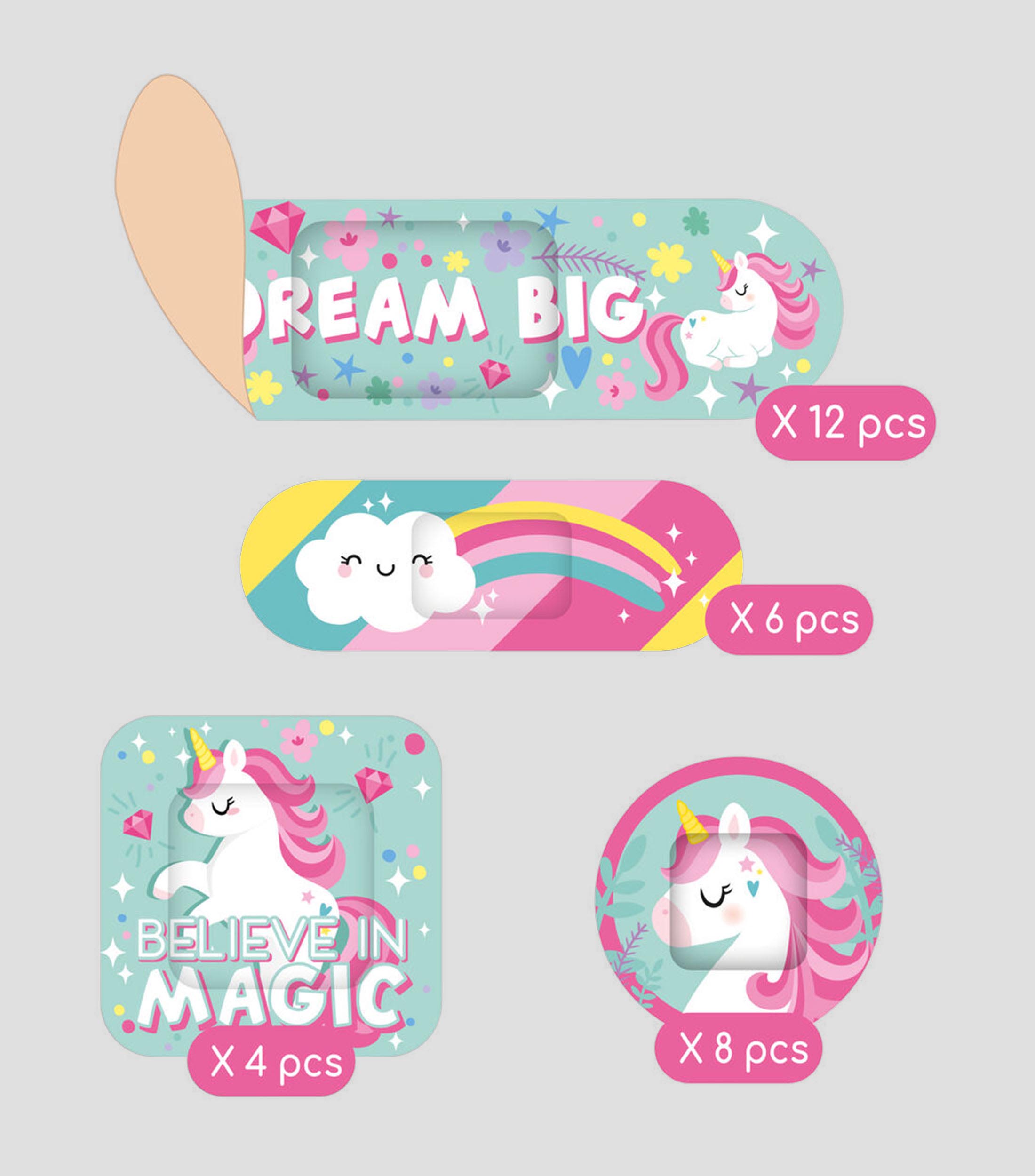 Set de 30 vendas adhesivas Unicornio Niños