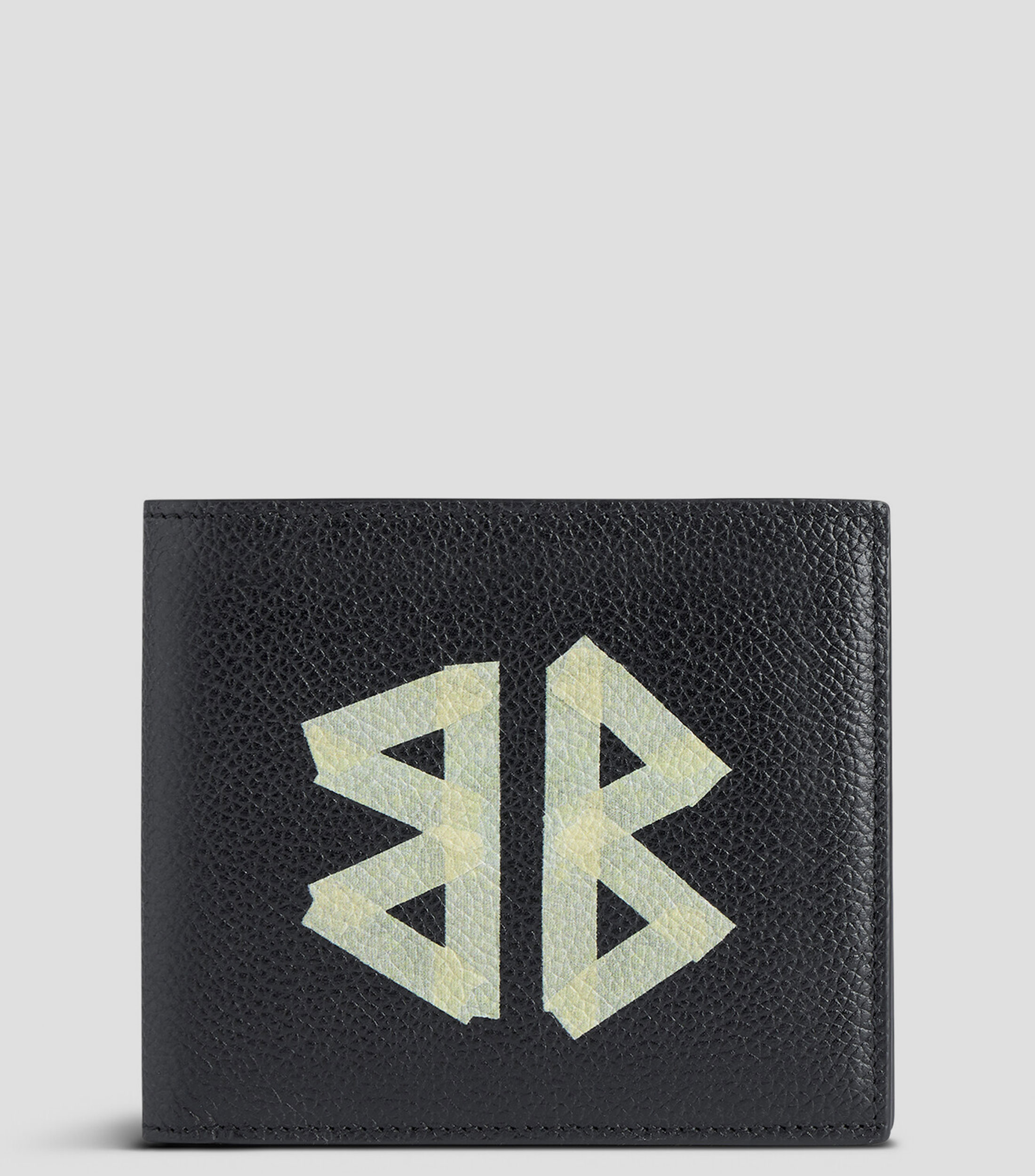 Cartera bifold negro en piel Cash estampado Hombre