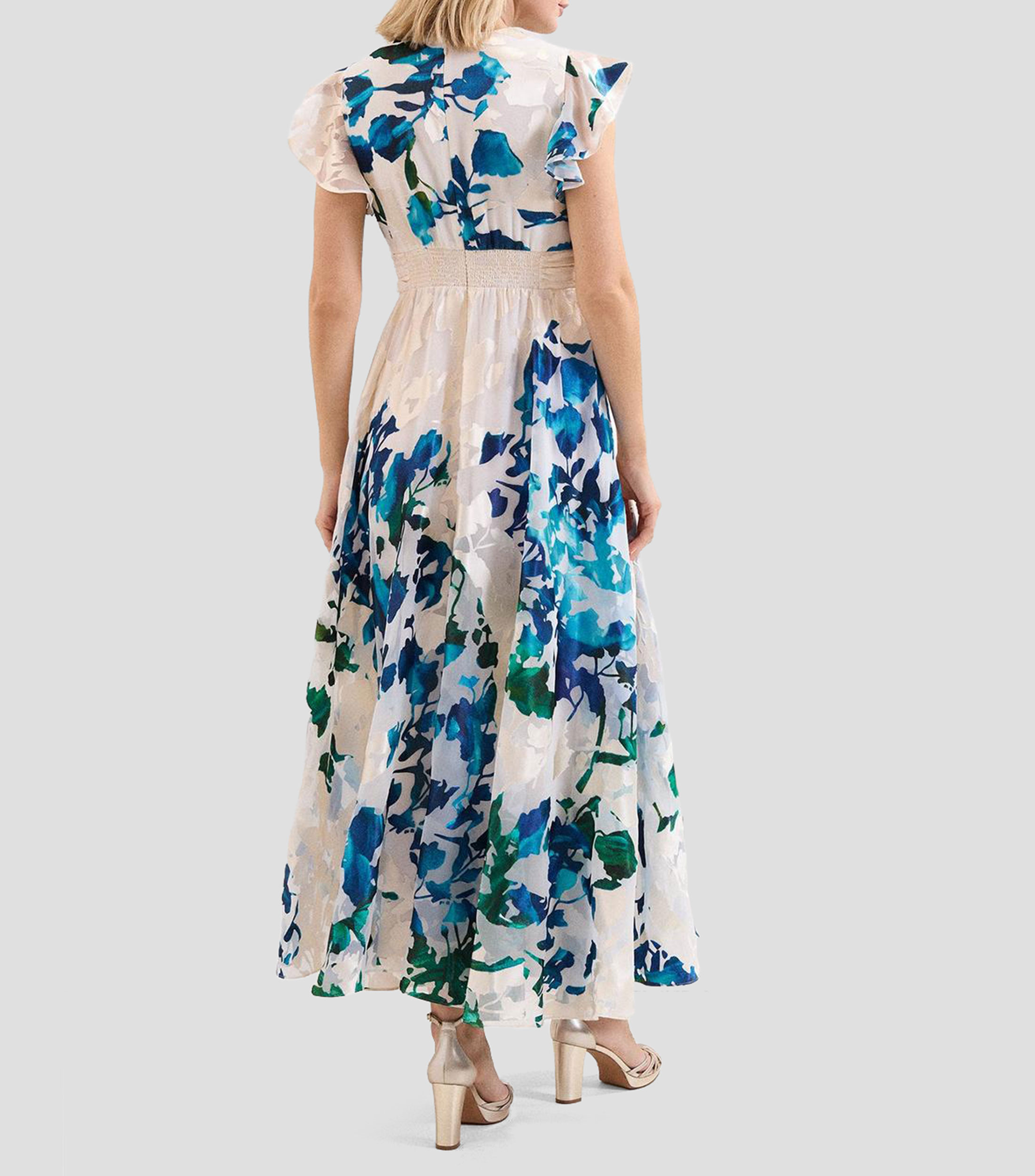 Vestido largo estampado Liana Burnout Mujer