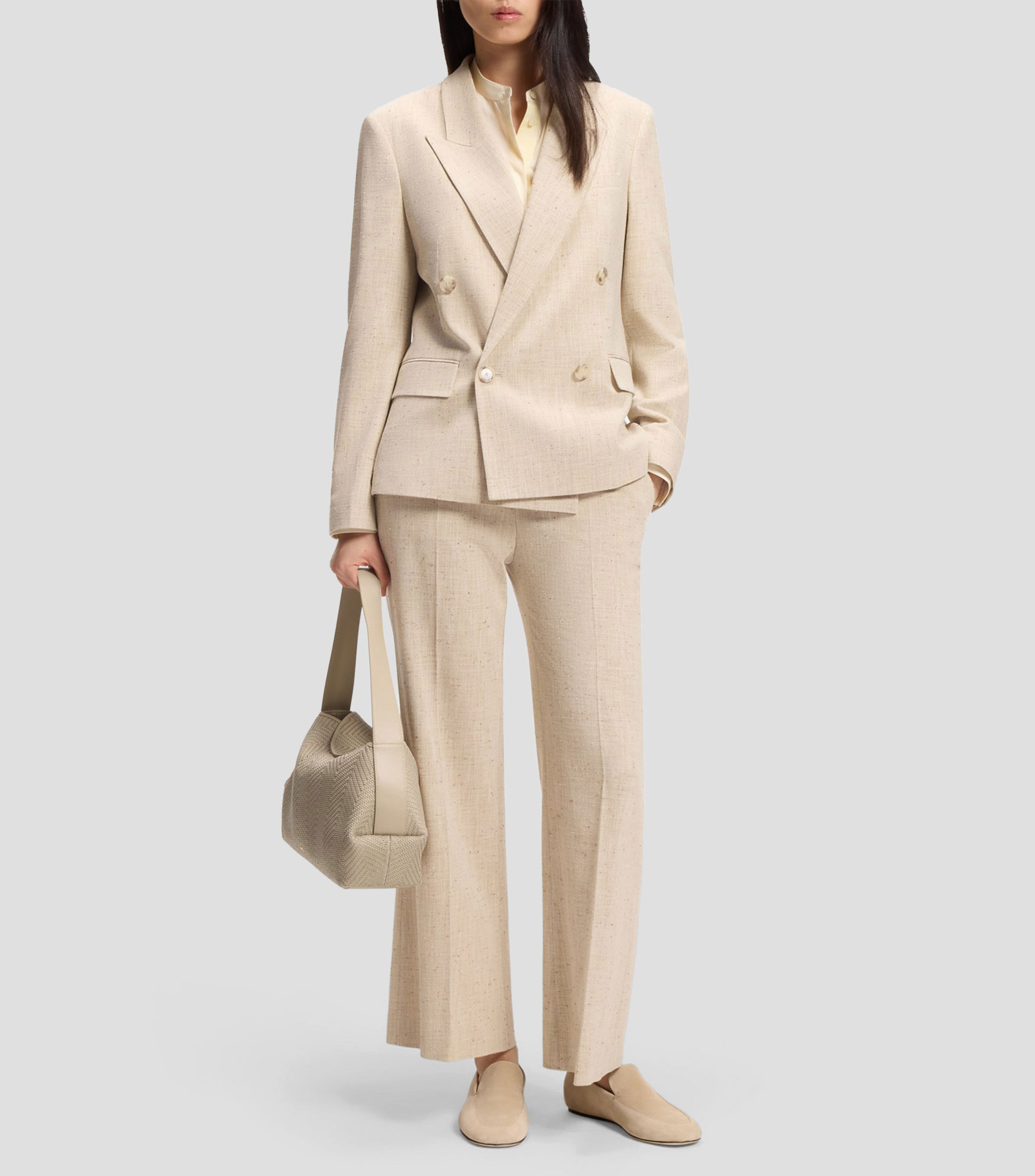 Bolsa shoulder lisa con detalle texturizado Mujer
