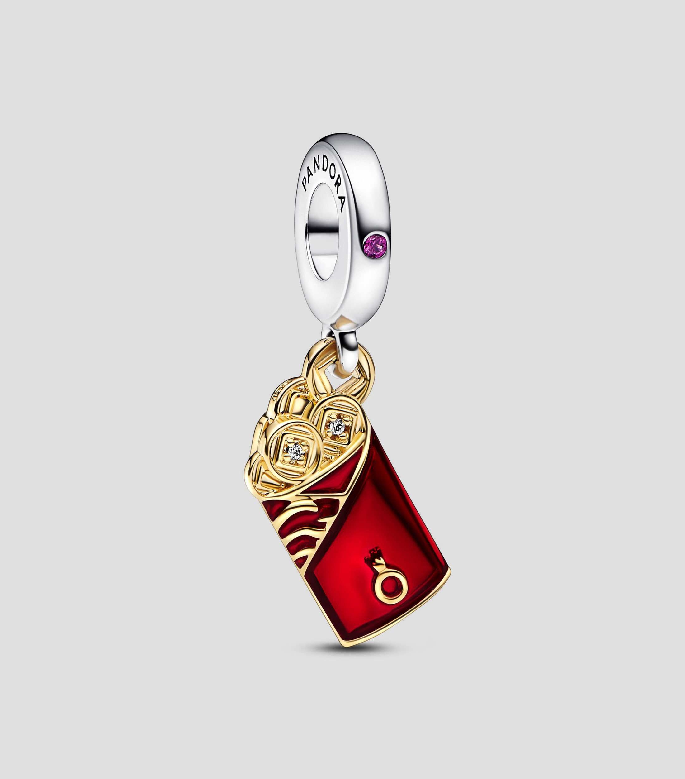 Charm Sobre Rojo de Dos Ronos con Piedras Mujer