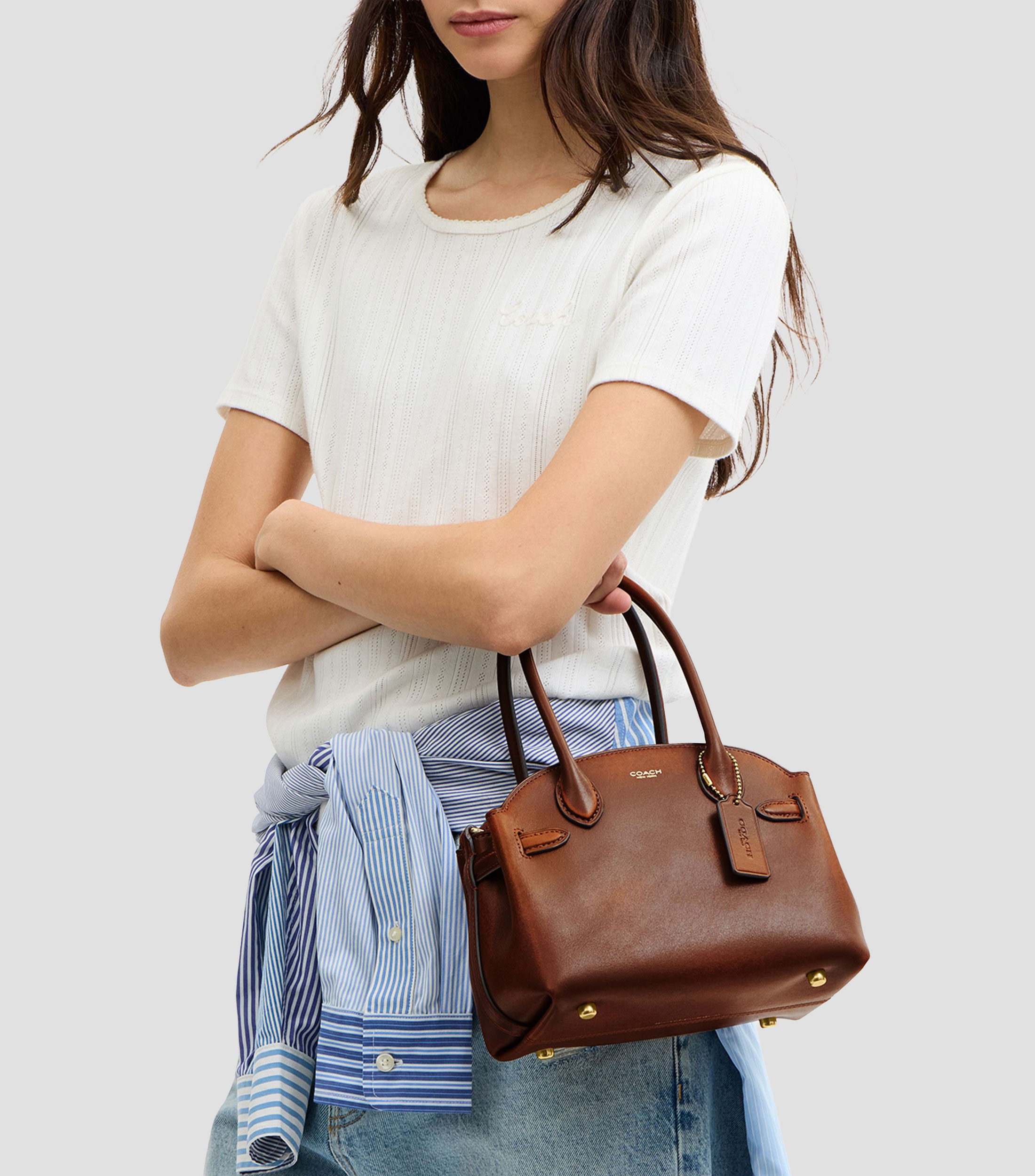 Bolsa en piel clutch sólido Mujer