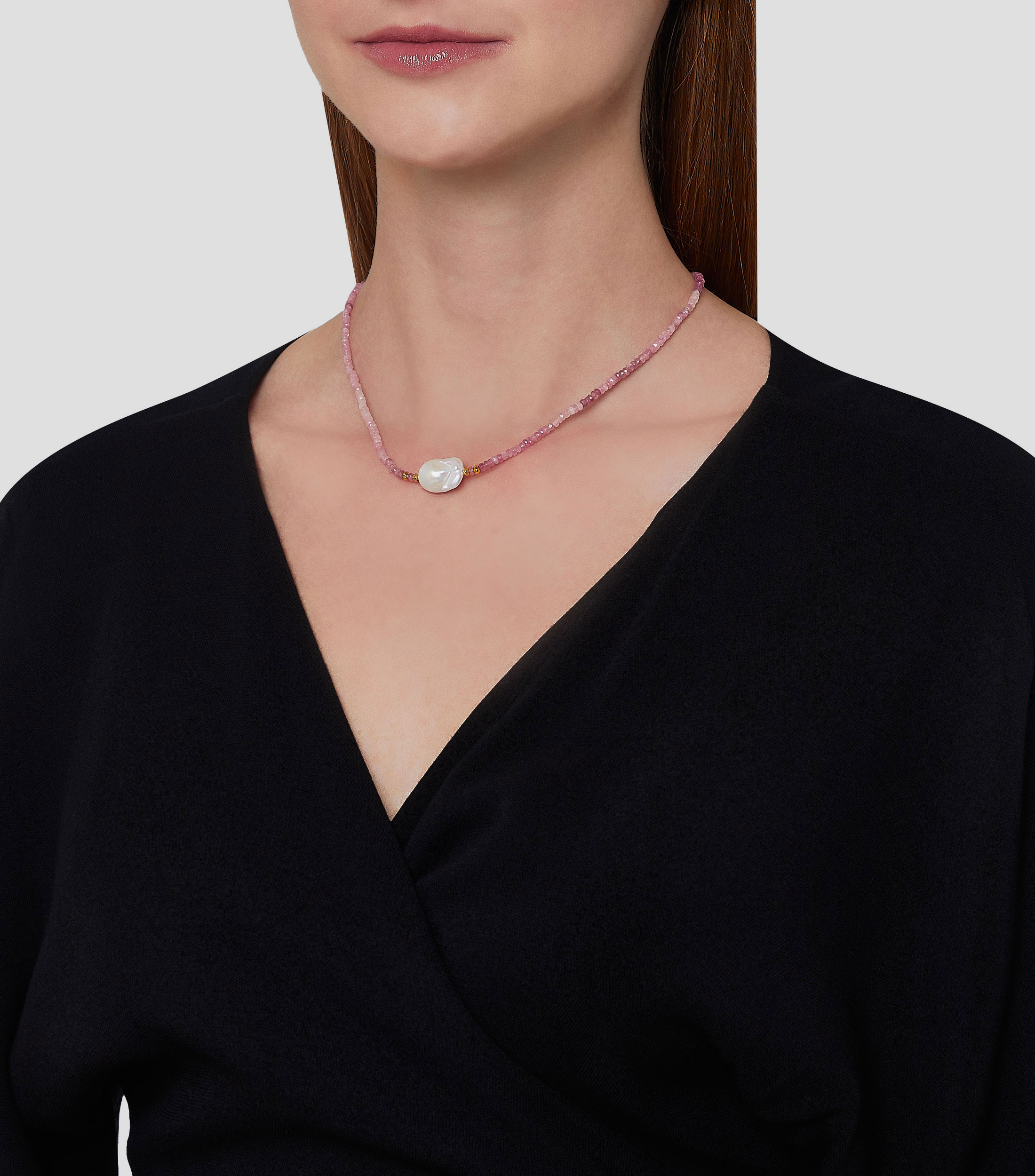 Collar turmalina rosa Mujer