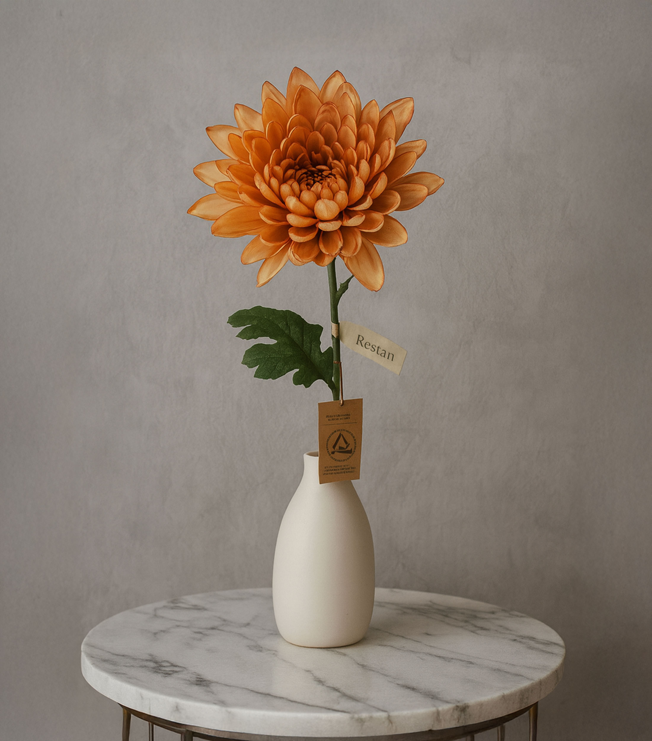Flor Artificial Decorativa Crisantemo Beige