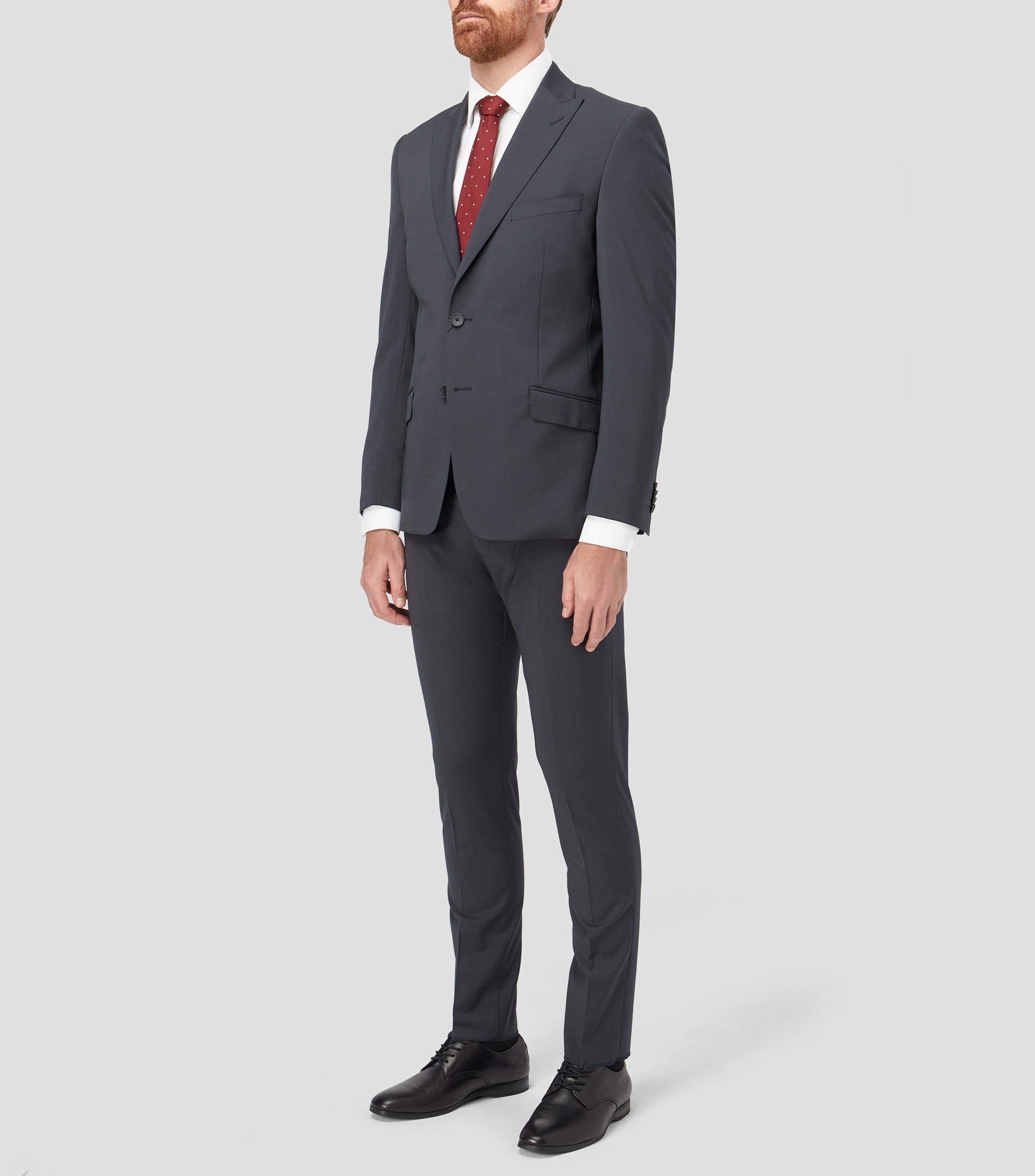 Traje de corte recto liso Hombre