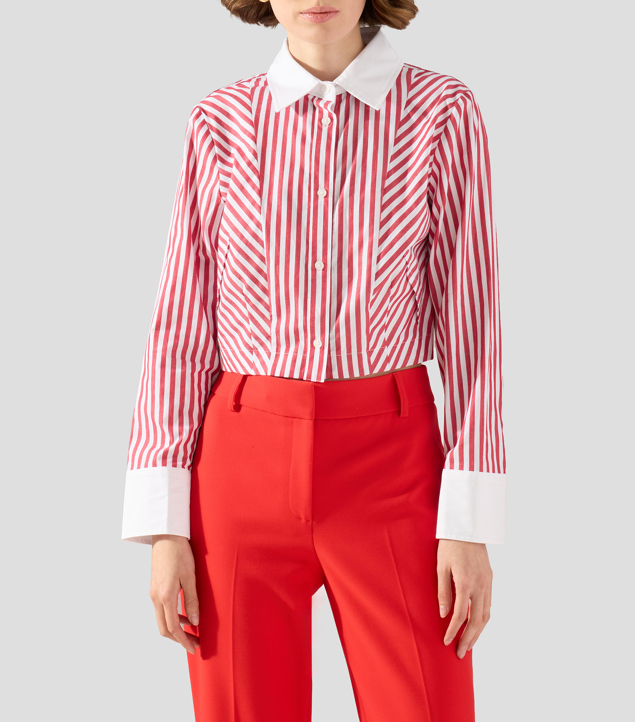 Camisa de rayas con manga larga Mujer