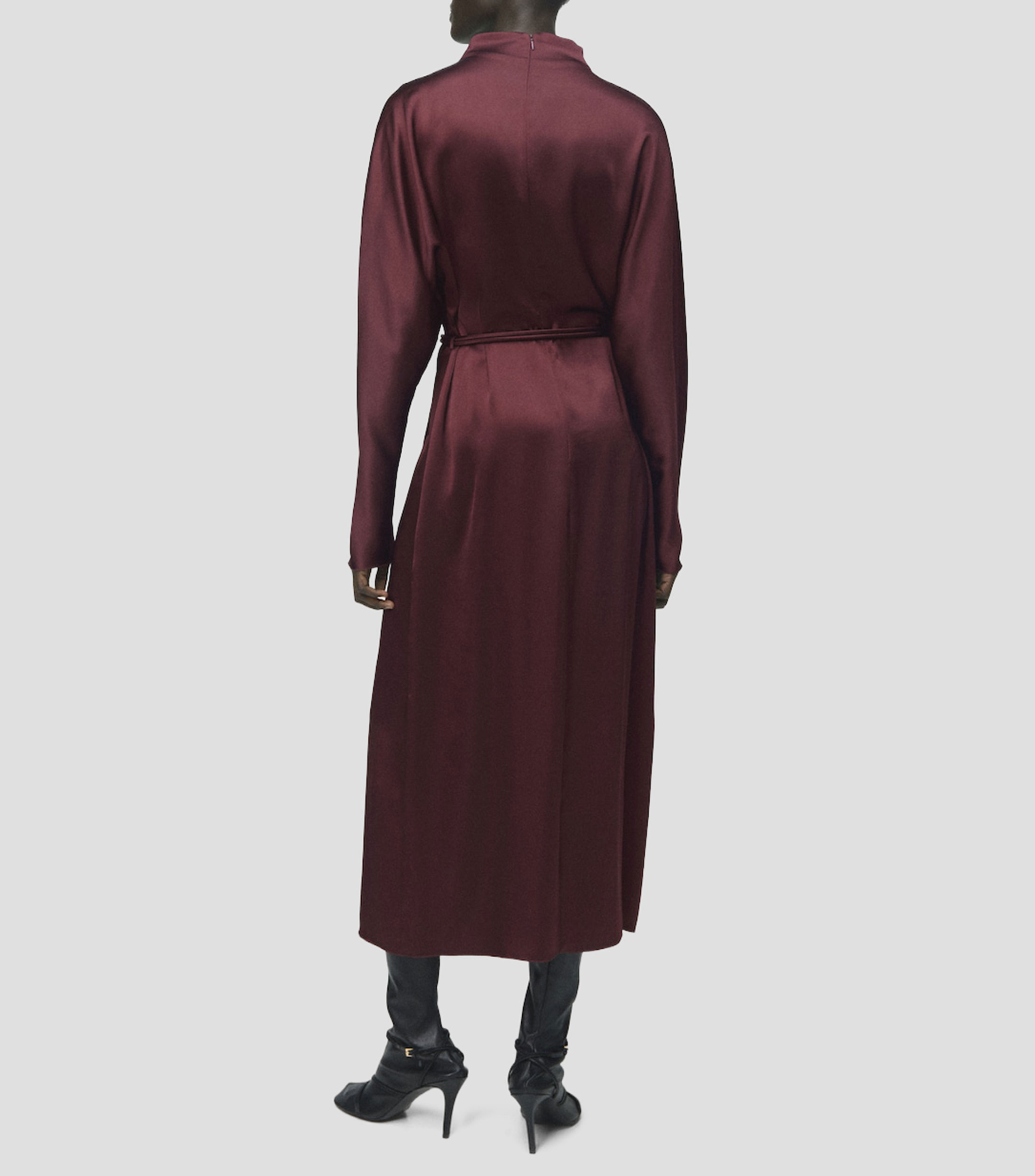 Vestido formal largo de manga larga liso Mujer