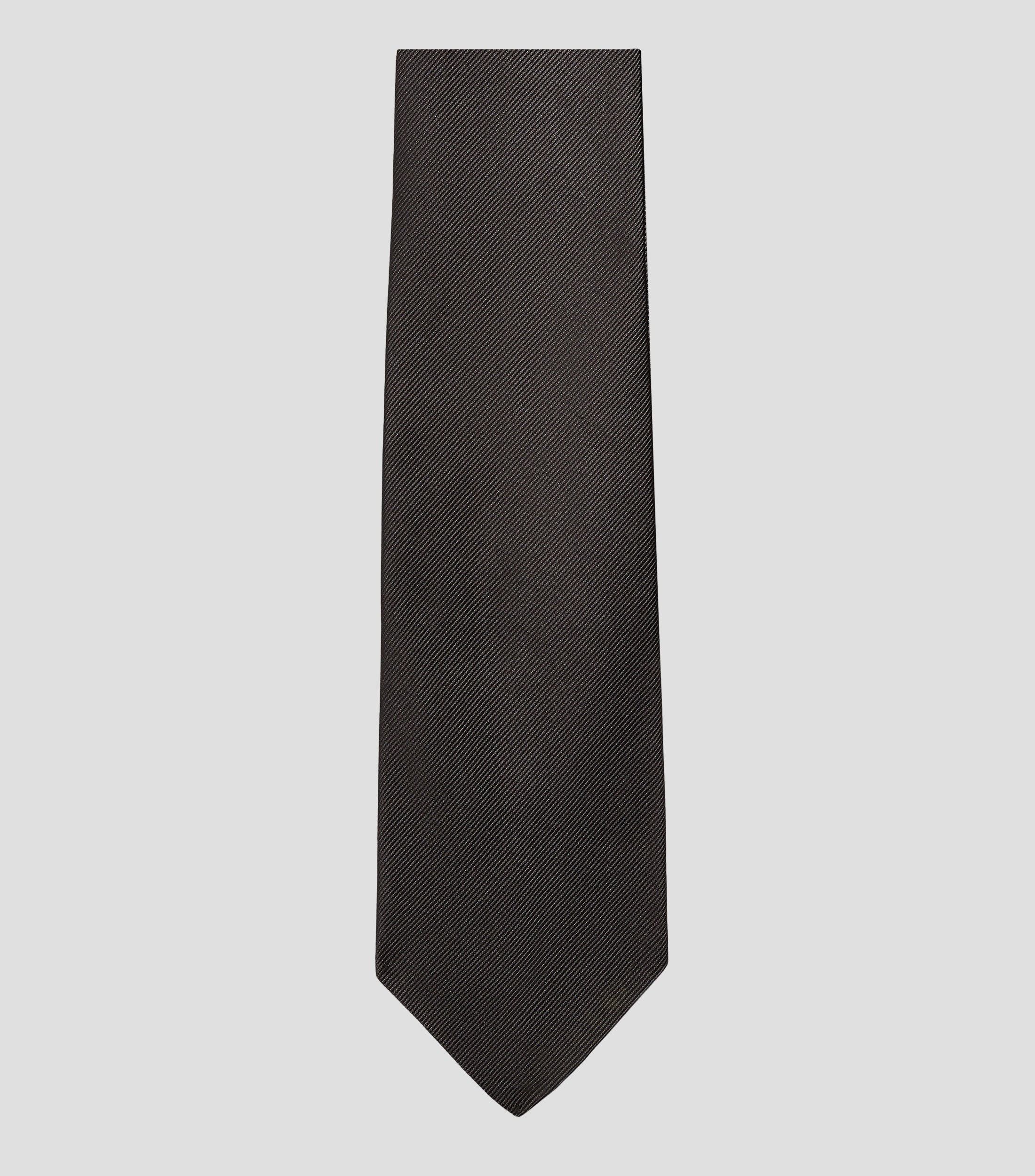 Corbata estrecha de seda repp liso Hombre