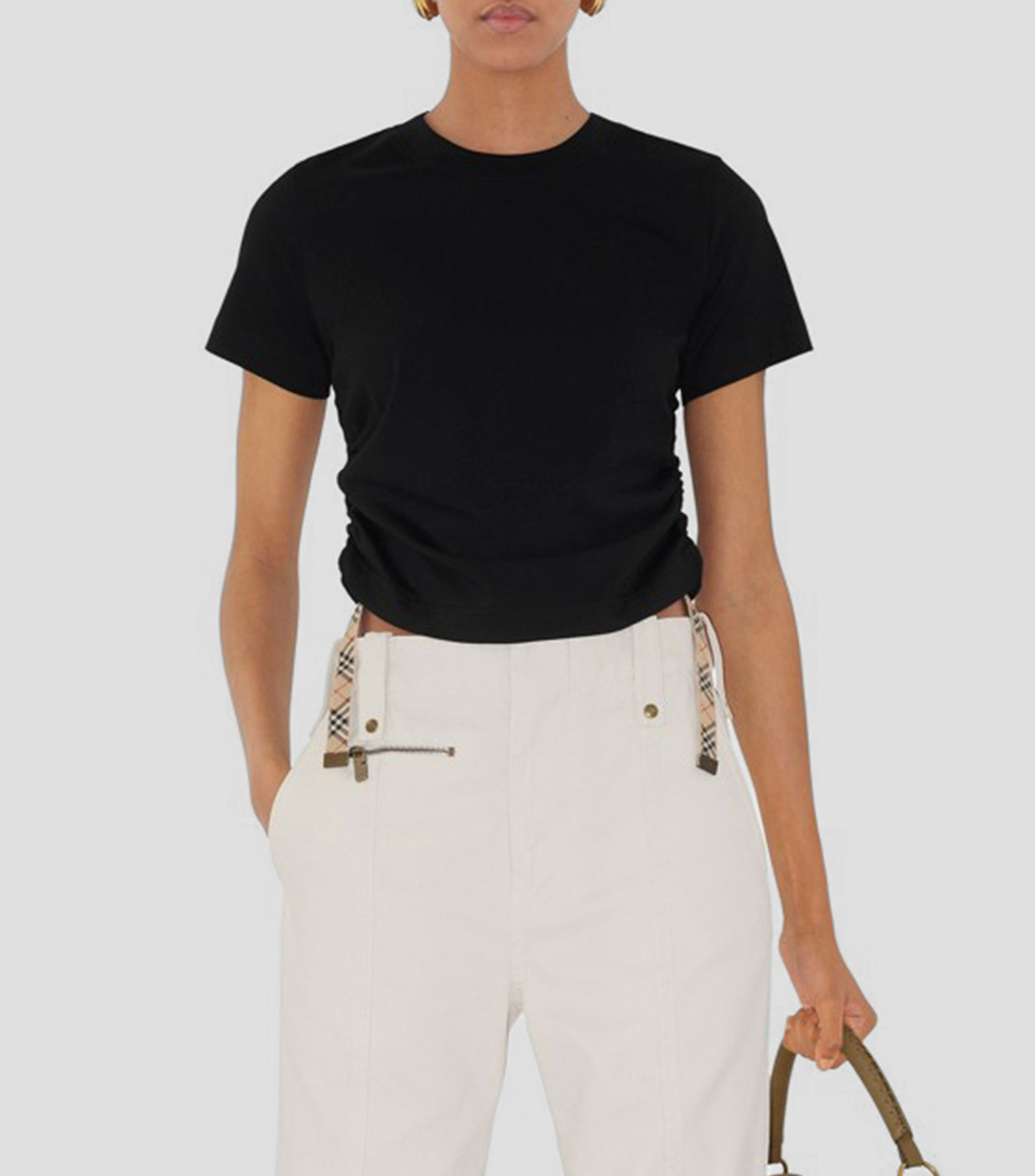 Playera cuello redondo manga corta lisa Mujer