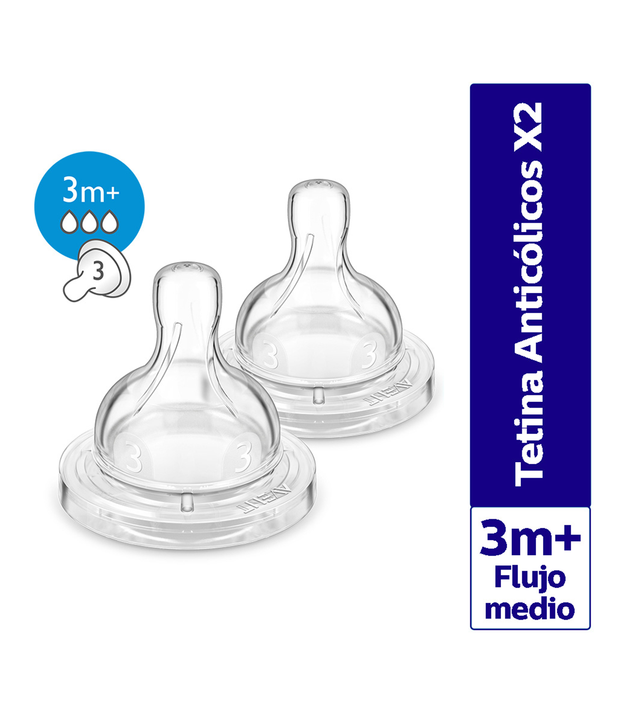 Set de 2 Tetinas anticólicos Flujo medio