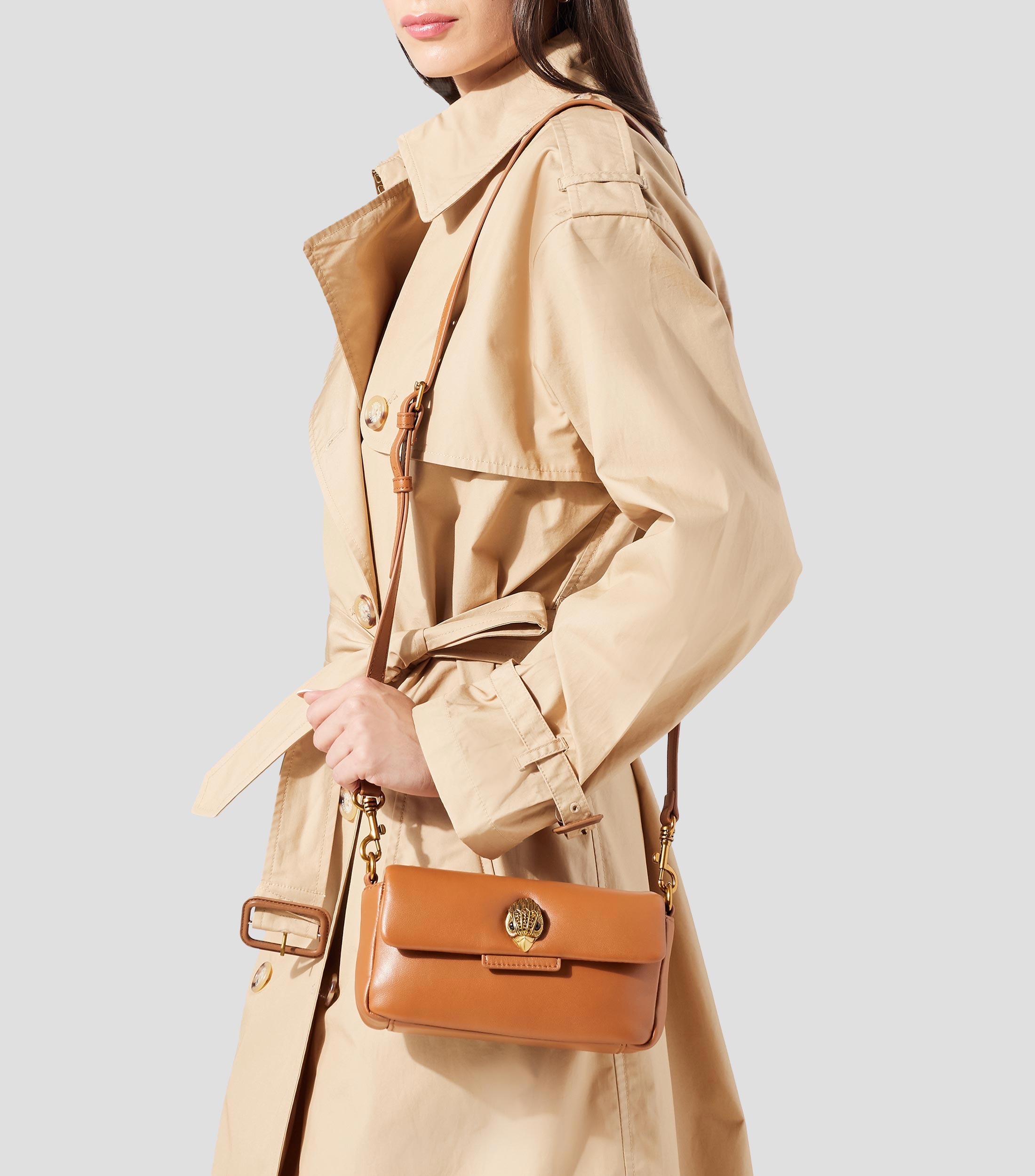 Bolsa shoulder mini en piel lisa Mujer