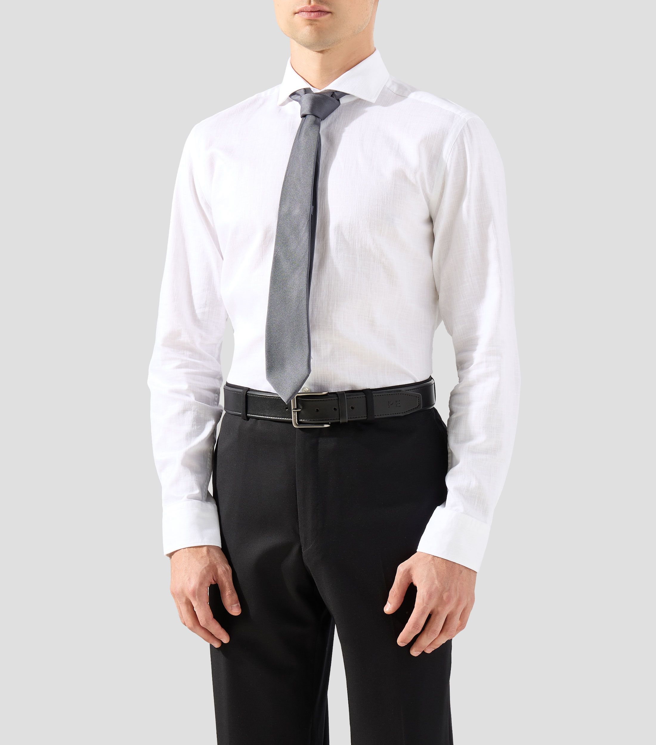 Camisa lisa manga larga Hombre