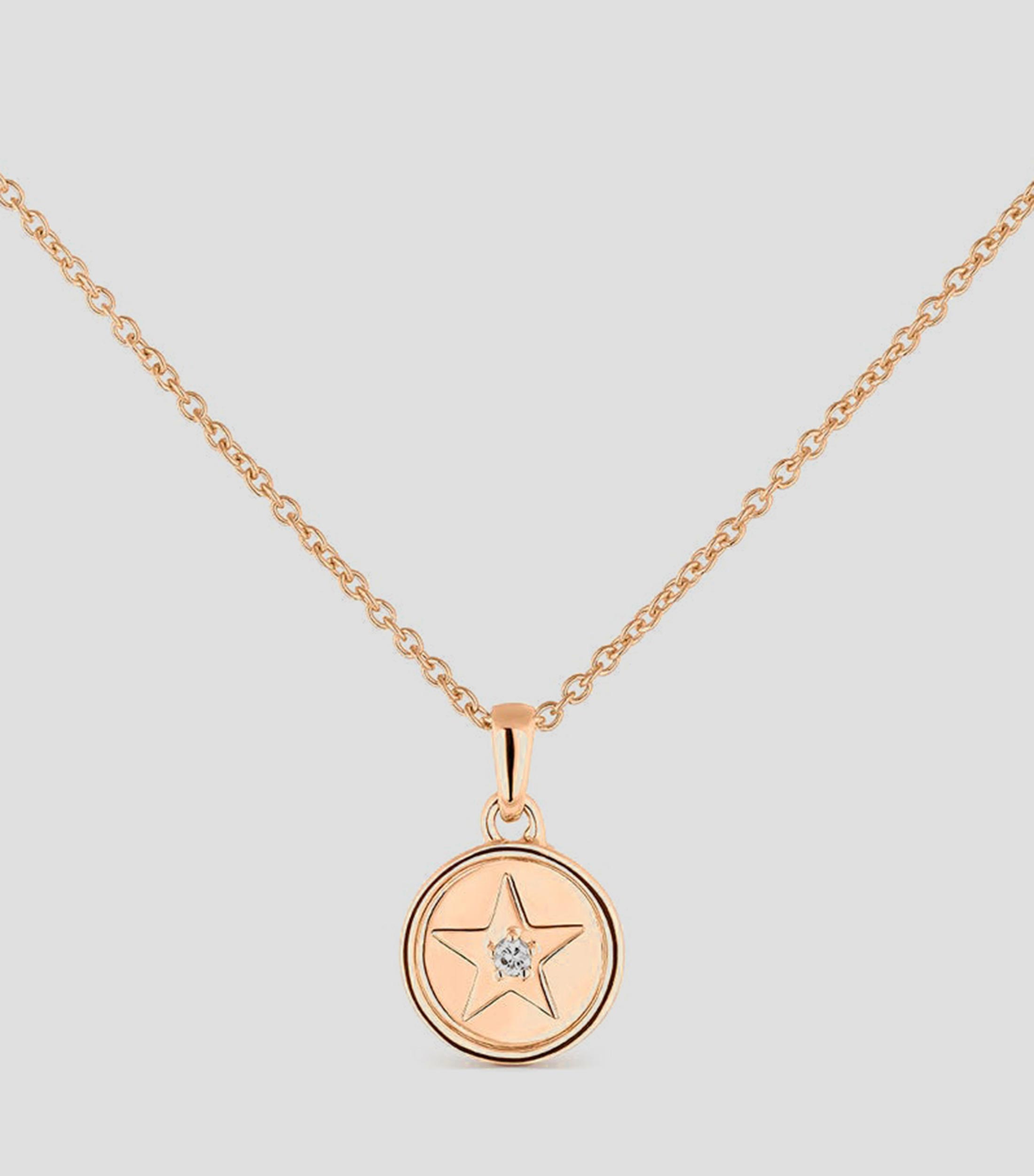 Colgante en oro rosa estrella Mujer