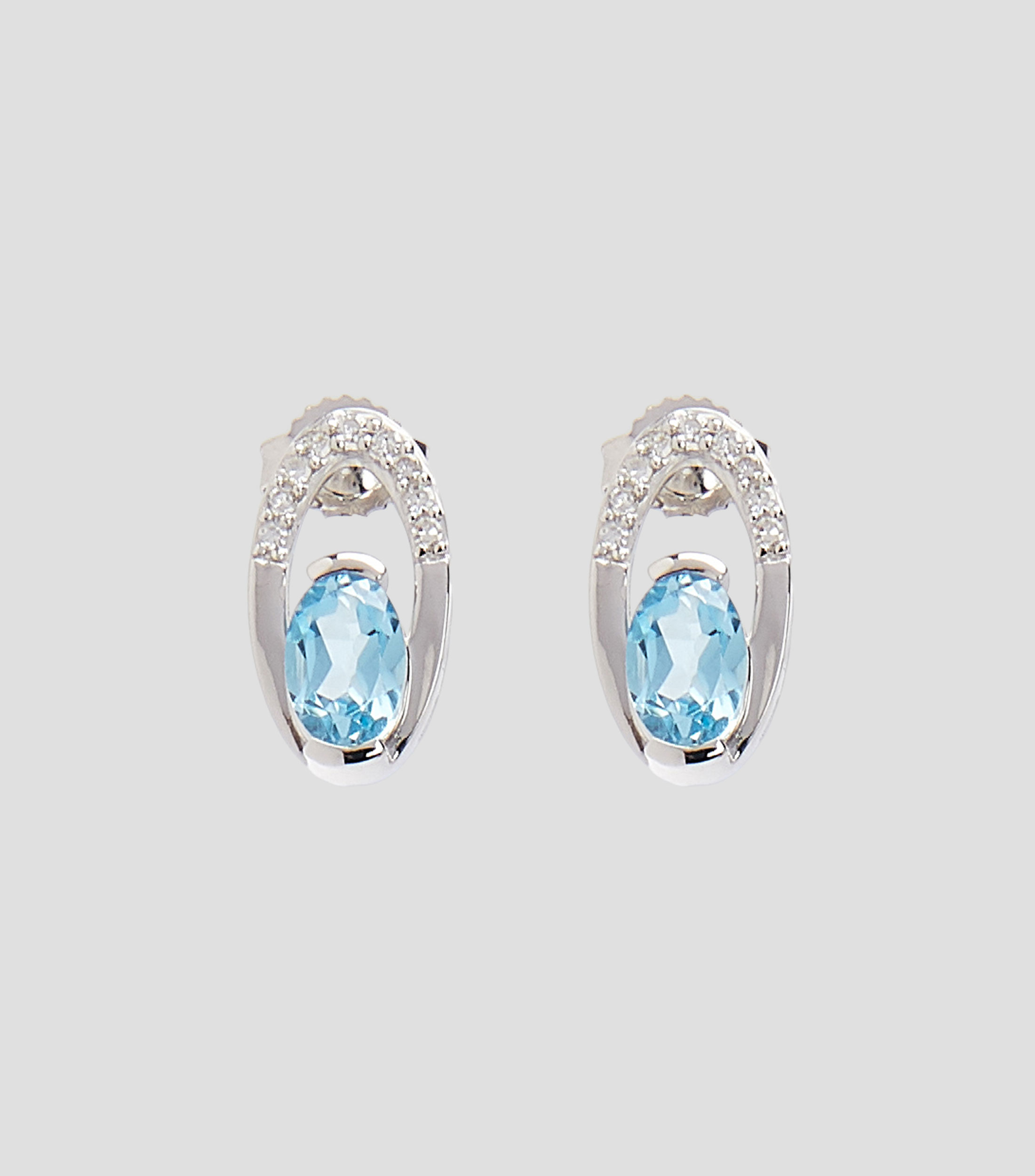 Aretes en oro blanco de 14 Kts Mujer