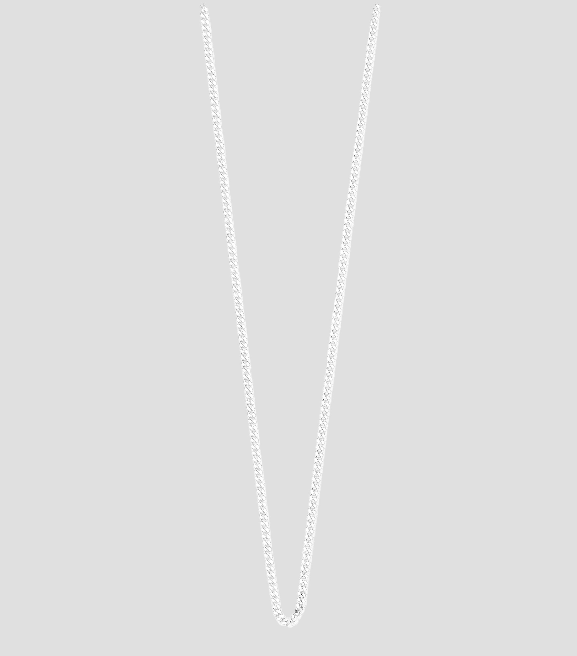 Cadena mini barbada en plata Mujer