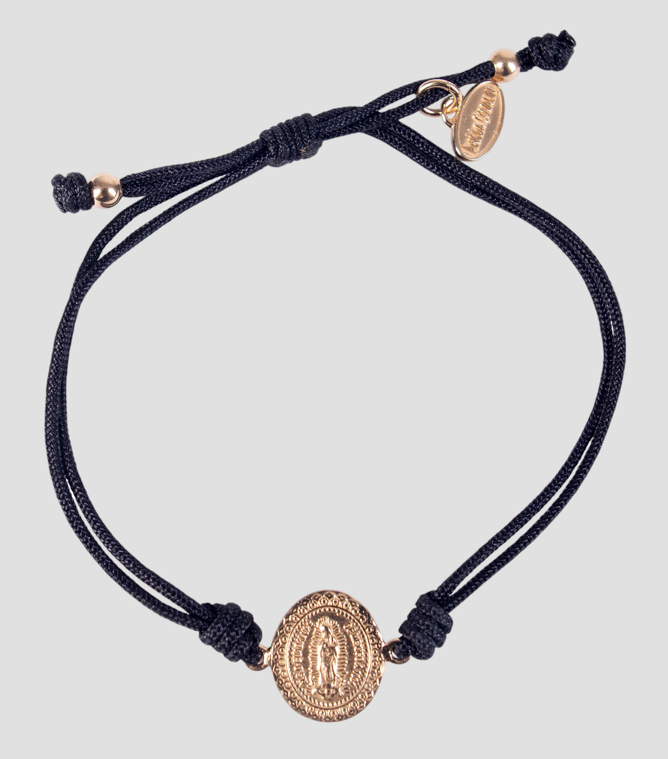 Brazalete negro con Virgen Mujer