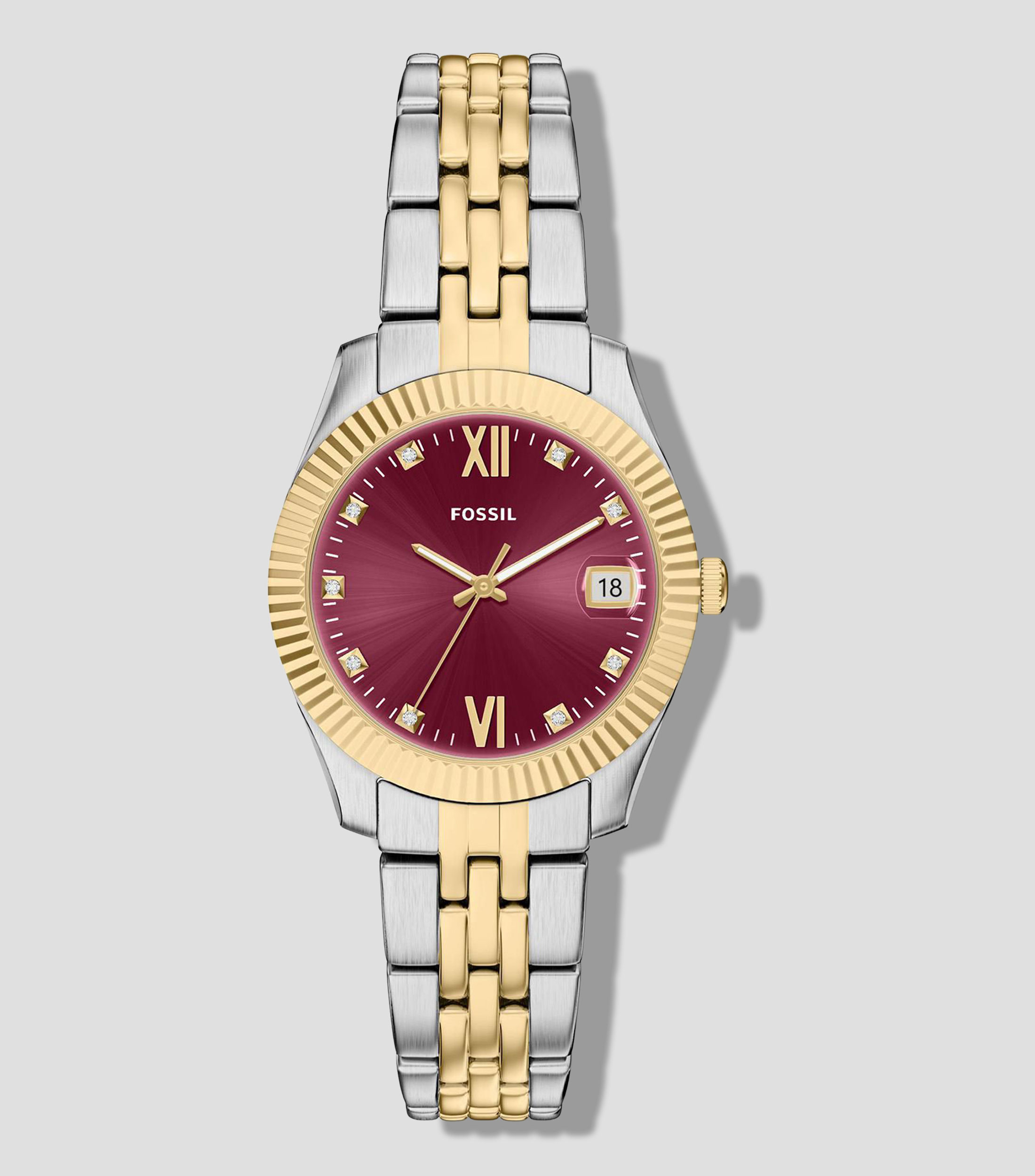 Reloj para Mujer Scarlette Casual Vino, Dorado