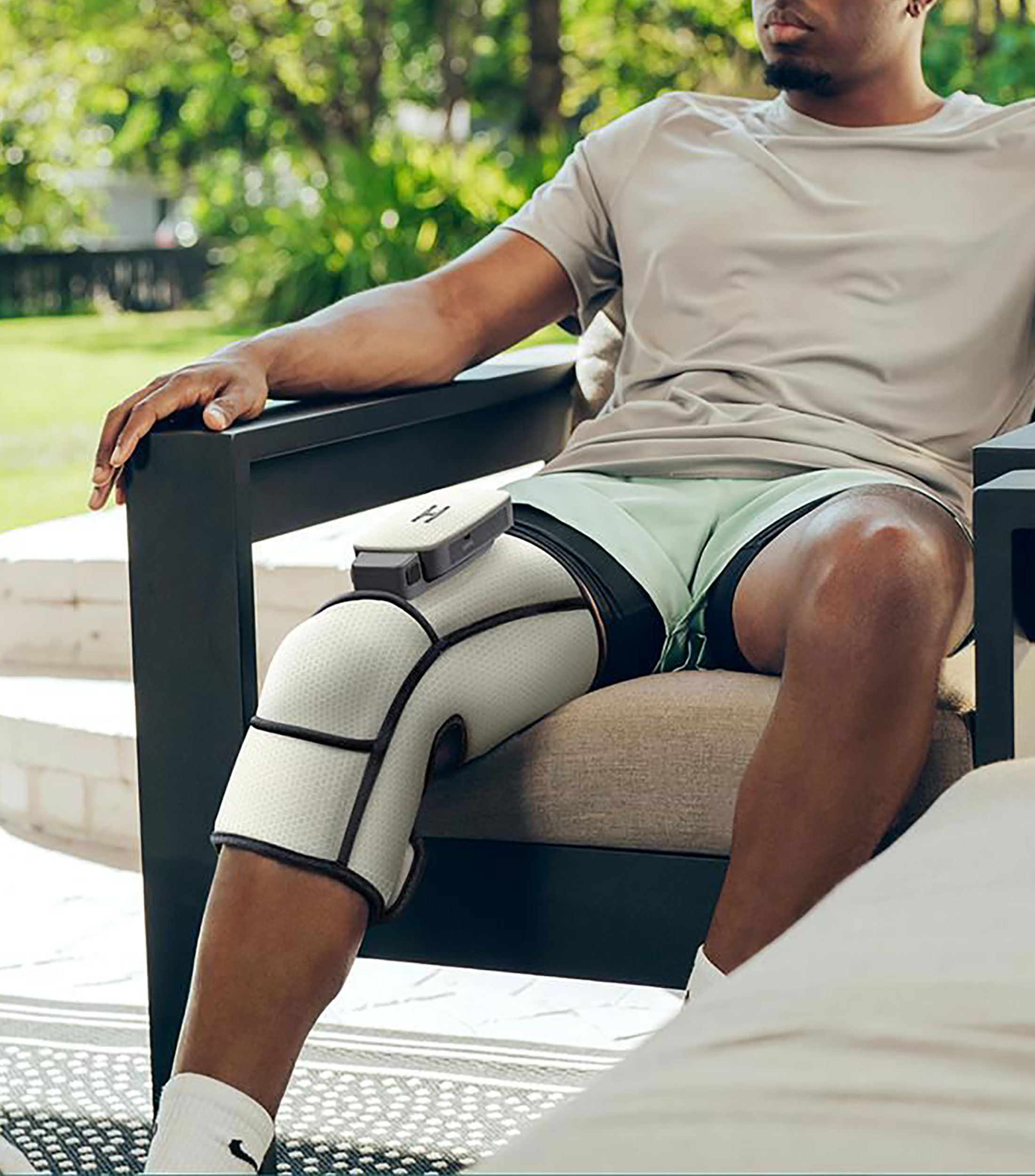 Masajeador de compresión de rodilla Modular con calor blanco SR-CMXK5SHJ