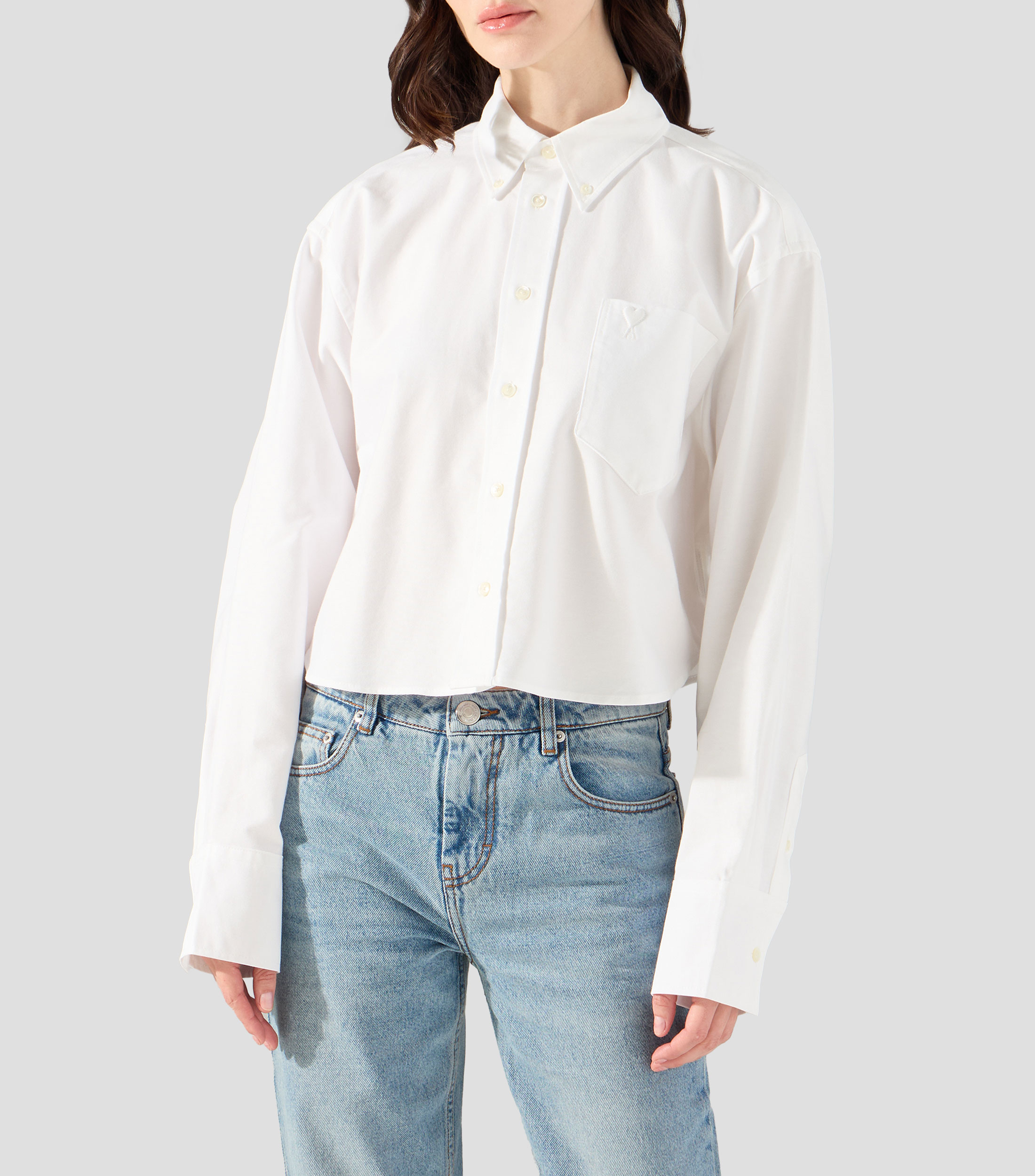 Camisa lisa manga larga Mujer