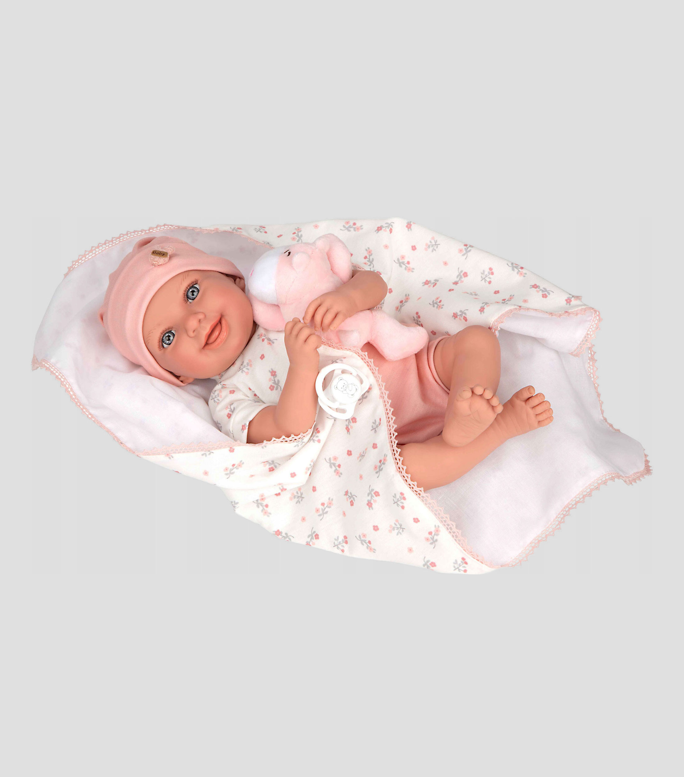 Bebe Elegance Colin 40 cm con Almohada y Peluche