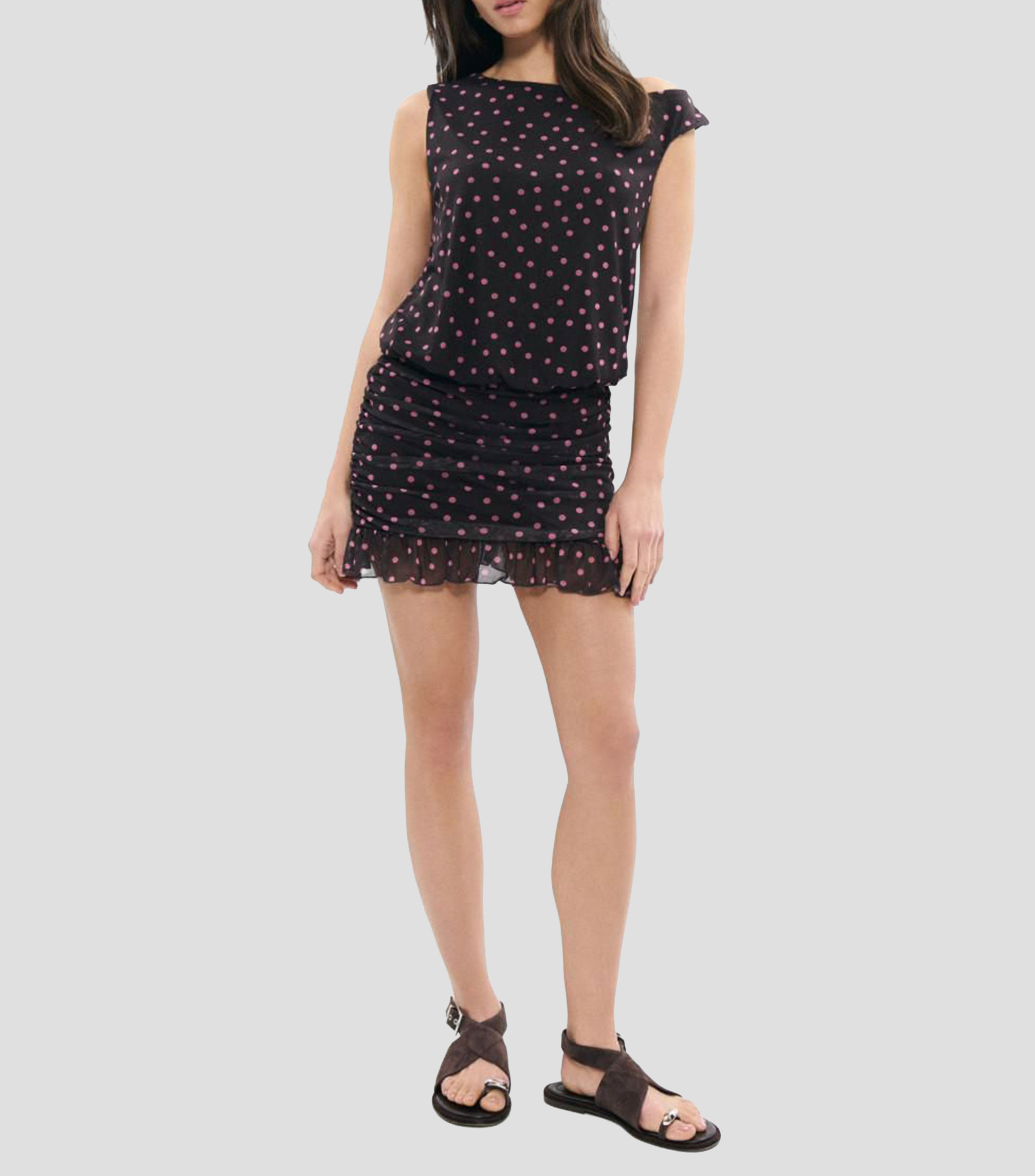 Vestido corto polkadots Mujer