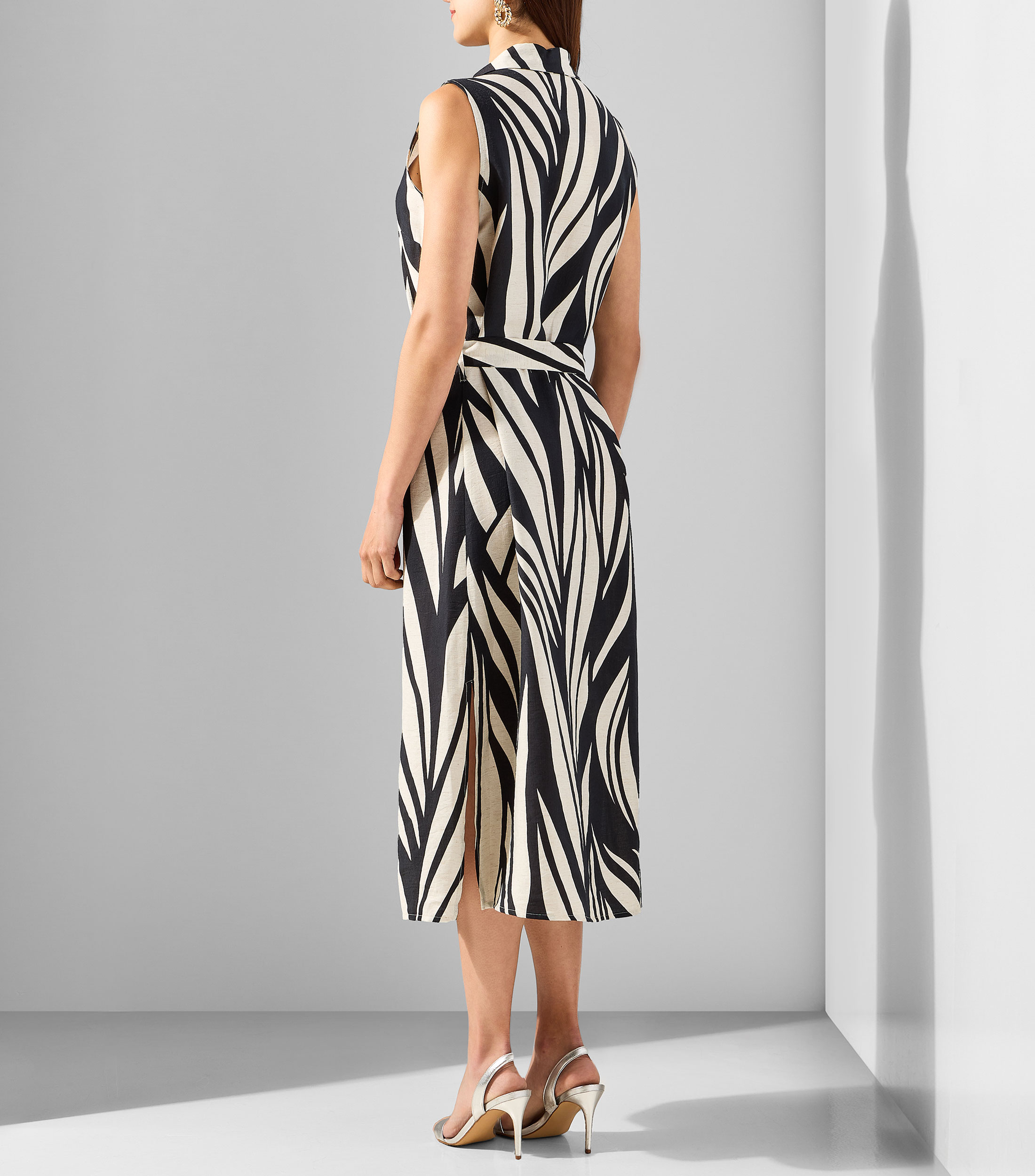 Vestido midi estampado Mujer