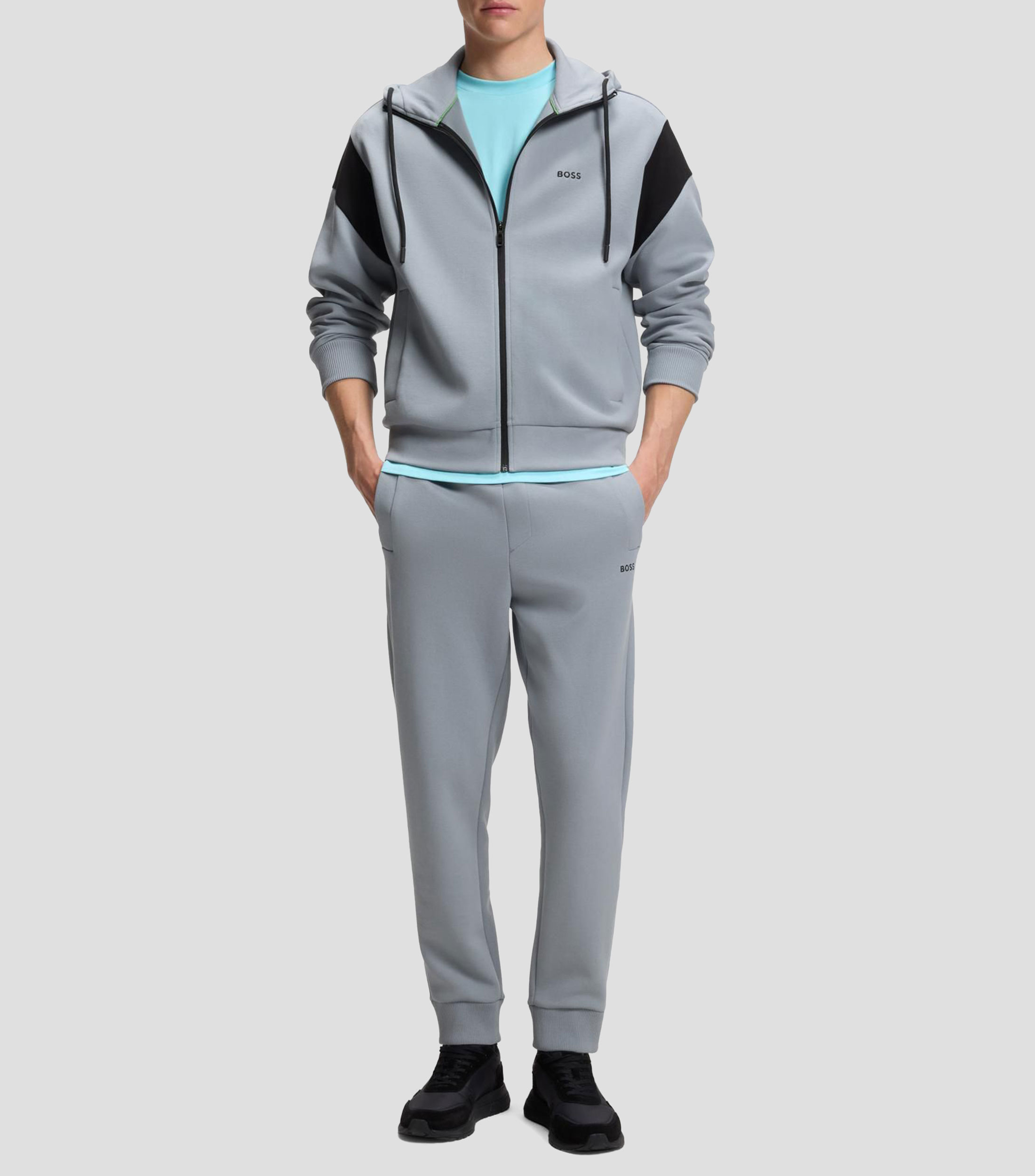 Sudadera regular en piqué con cremallera Hombre