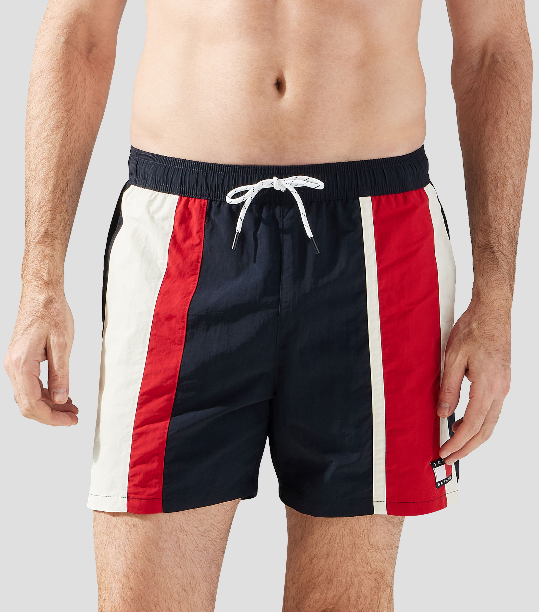 Traje de baño largo franjas Hombre