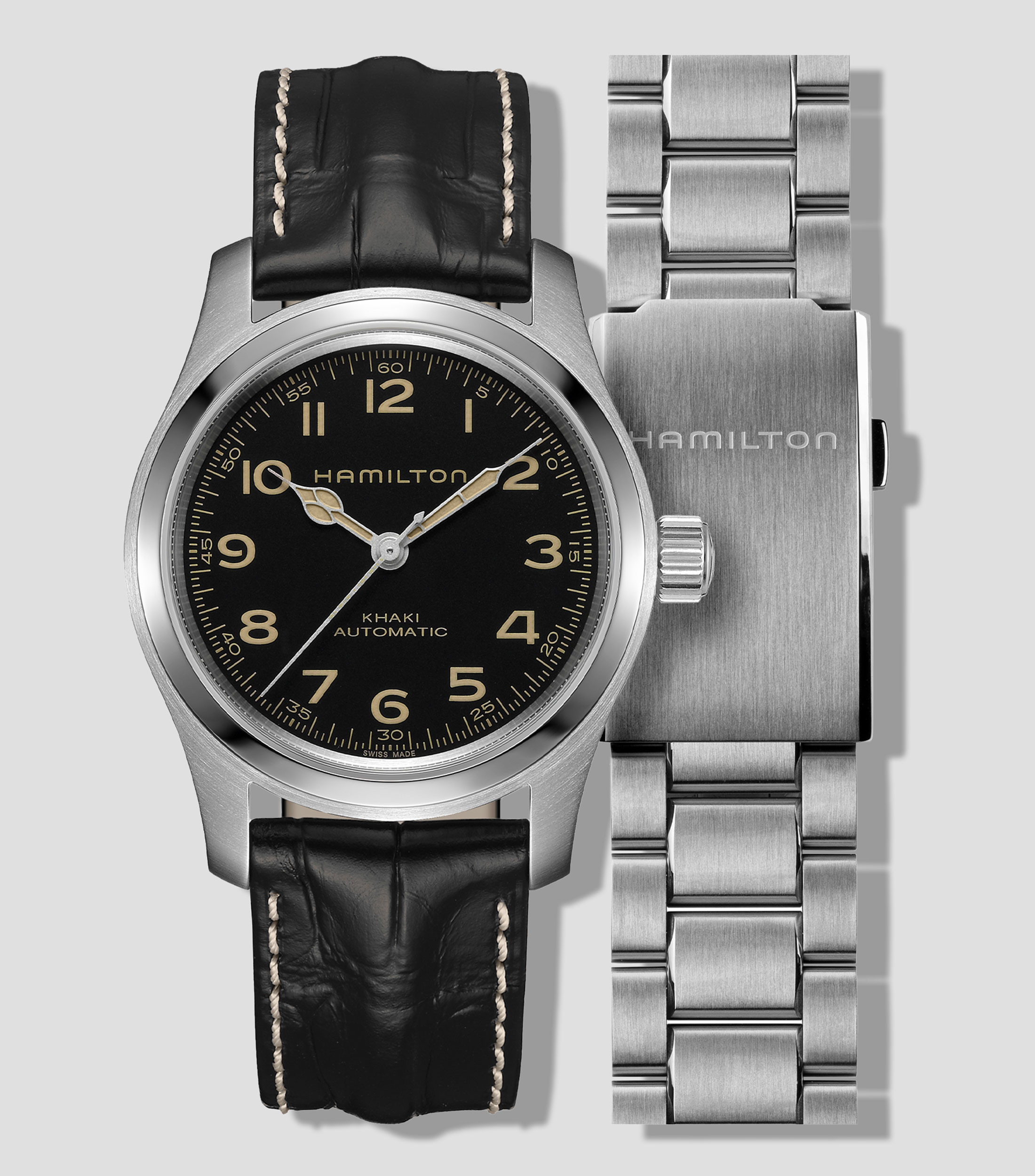 Set Reloj + Extensible Unisex Khaki Field Murph Casual Plateado