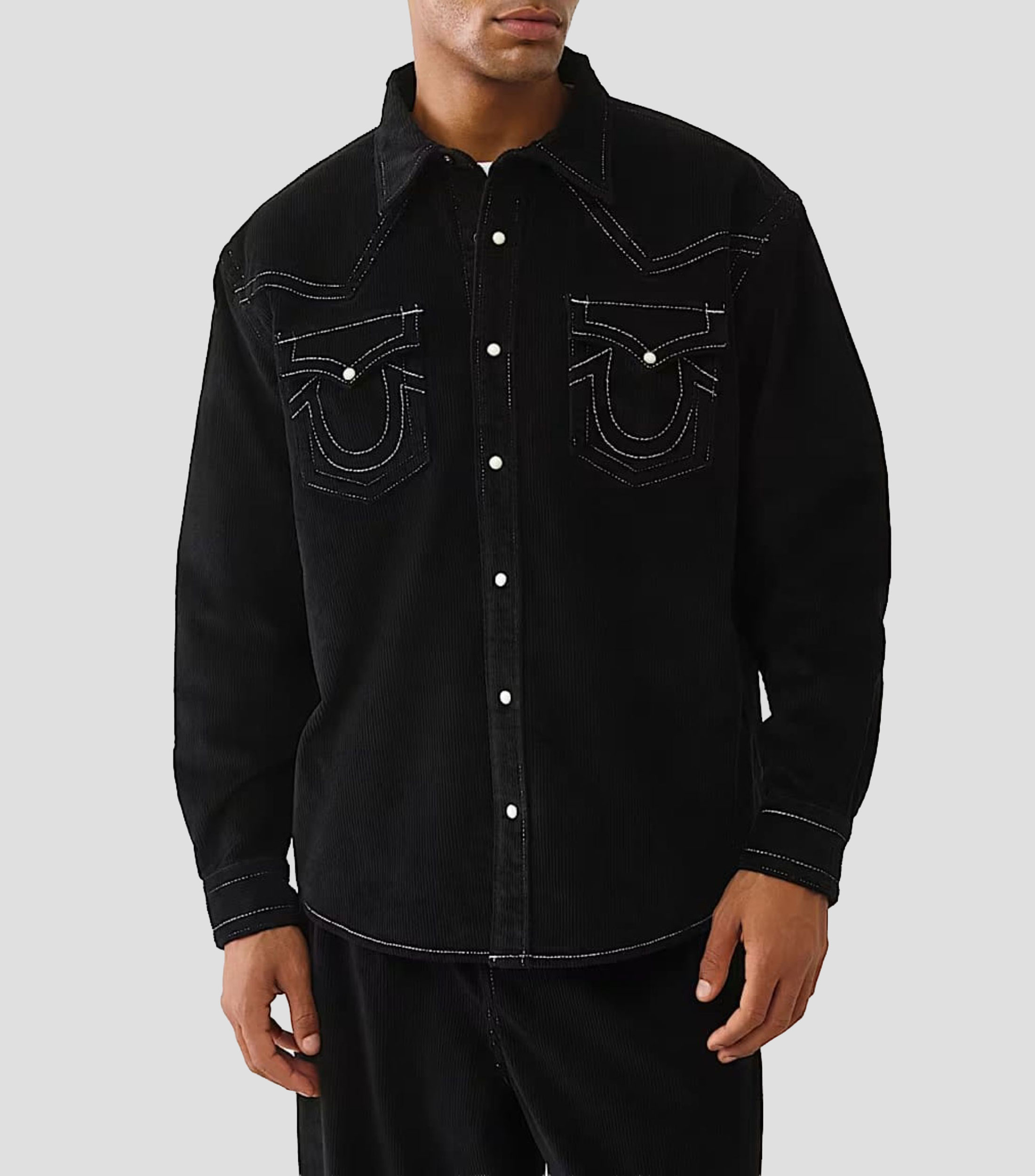 Camisa lisa manga larga Hombre