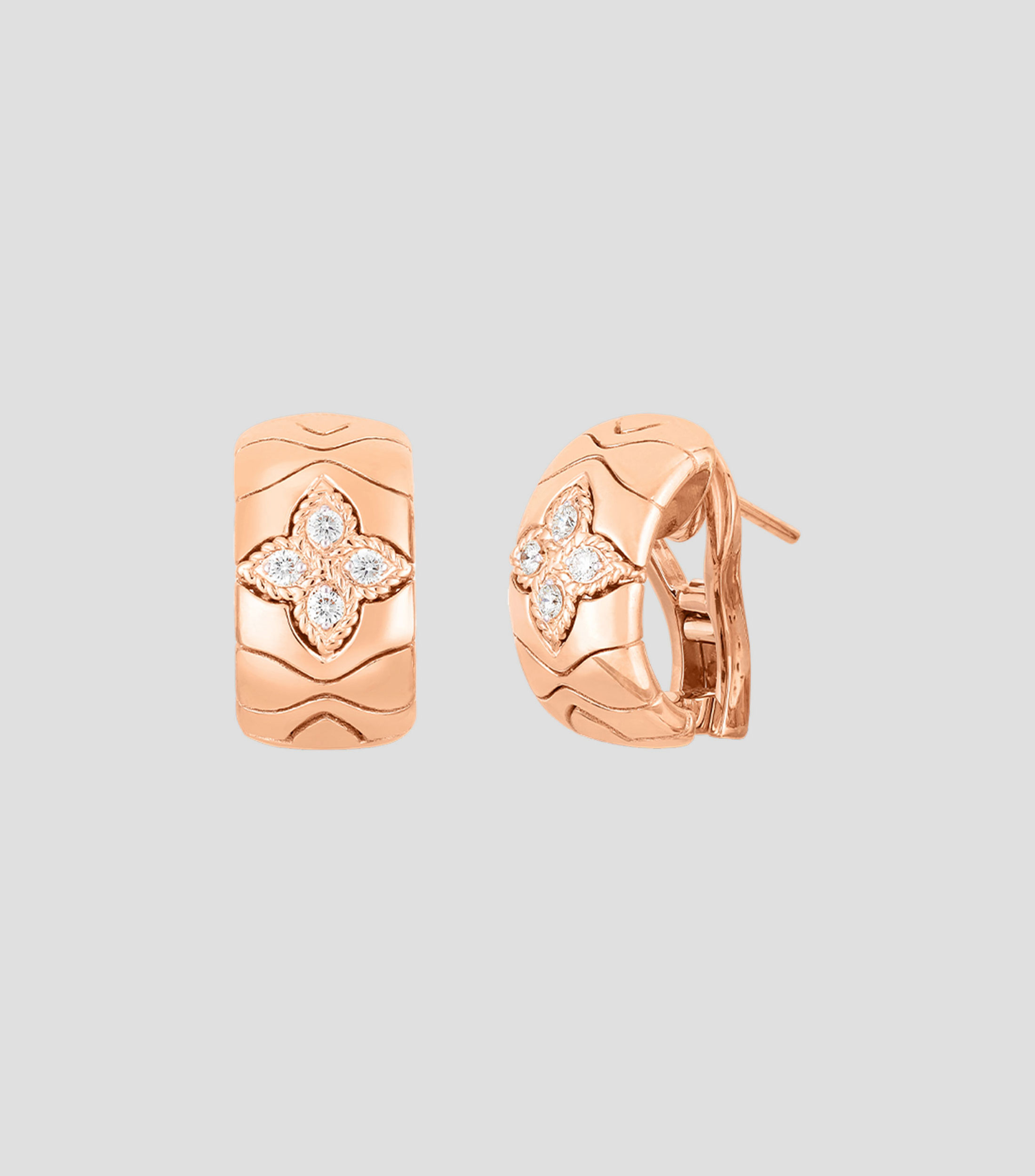 Aretes en oro rosa de 18 kilates con diamantes Royal Princess Mujer