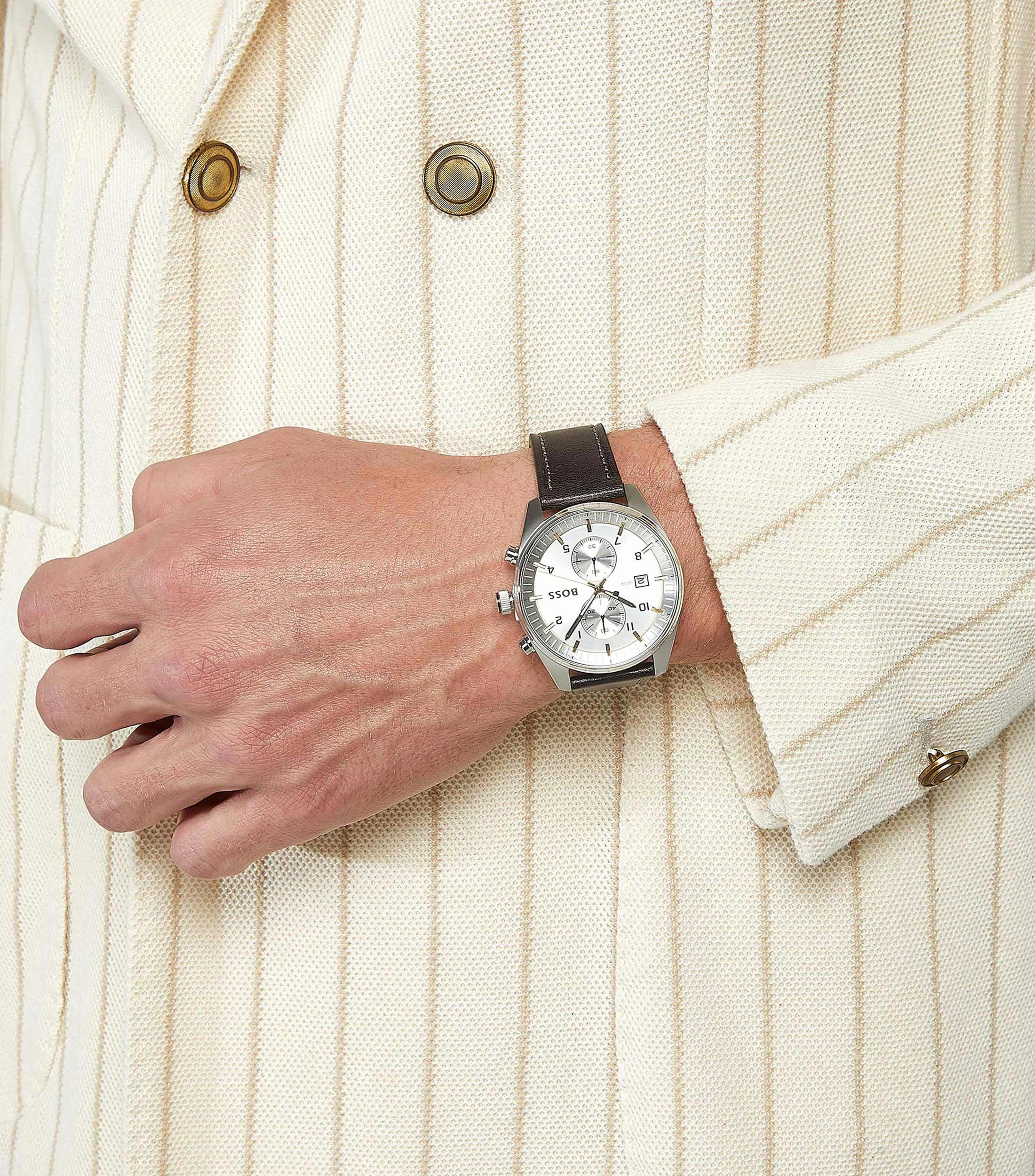Reloj para Hombre Skytravel Casual, Plateado, Negro