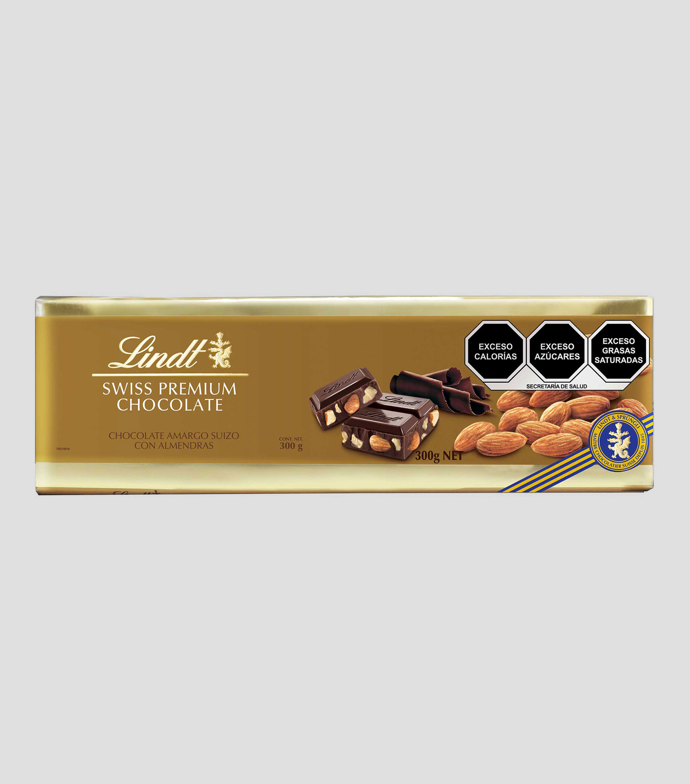 Chocolate Amargo Suizo con Almendra, 300 gr