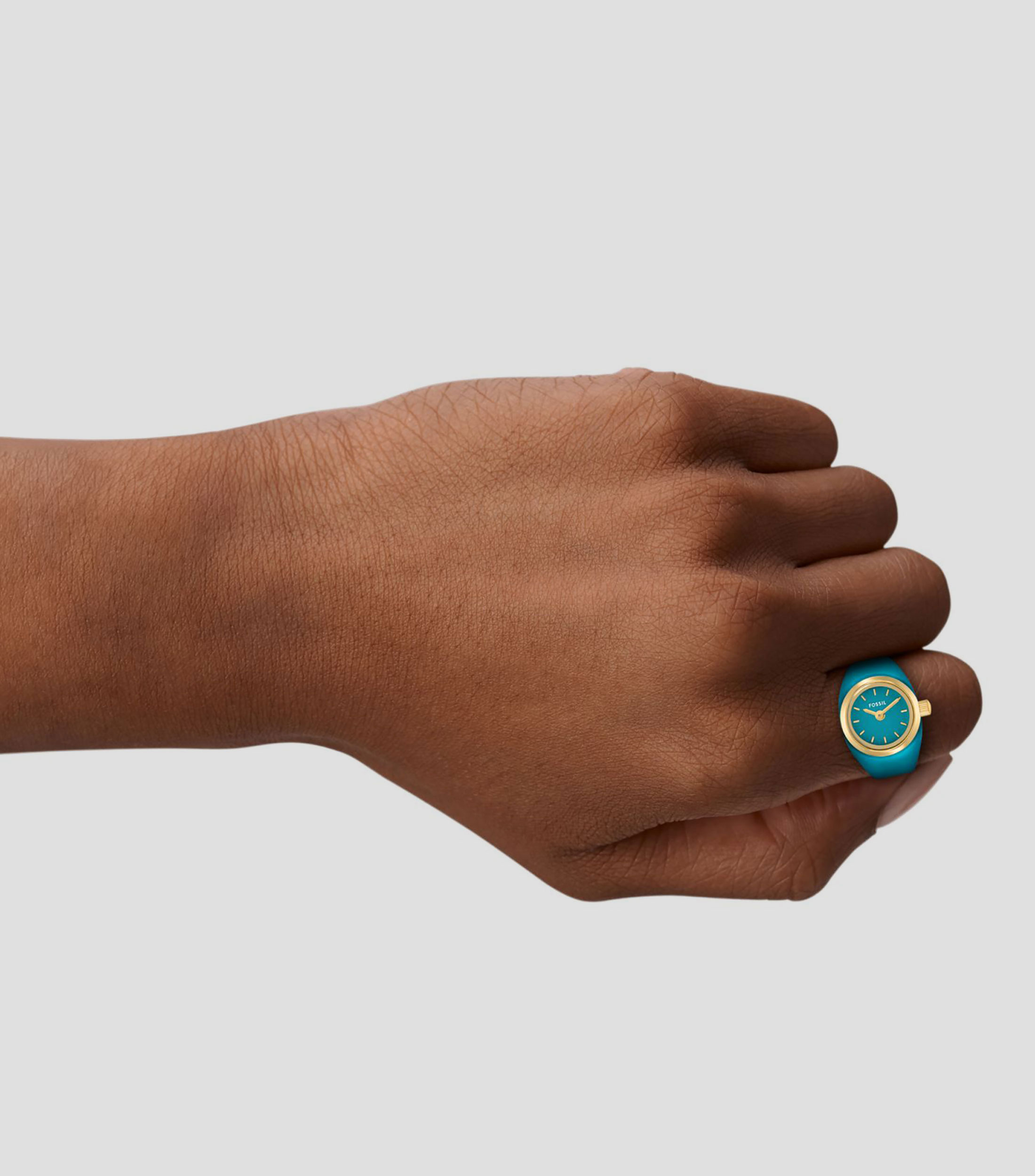 Reloj Anillo para Mujer Casual Azul, Dorado