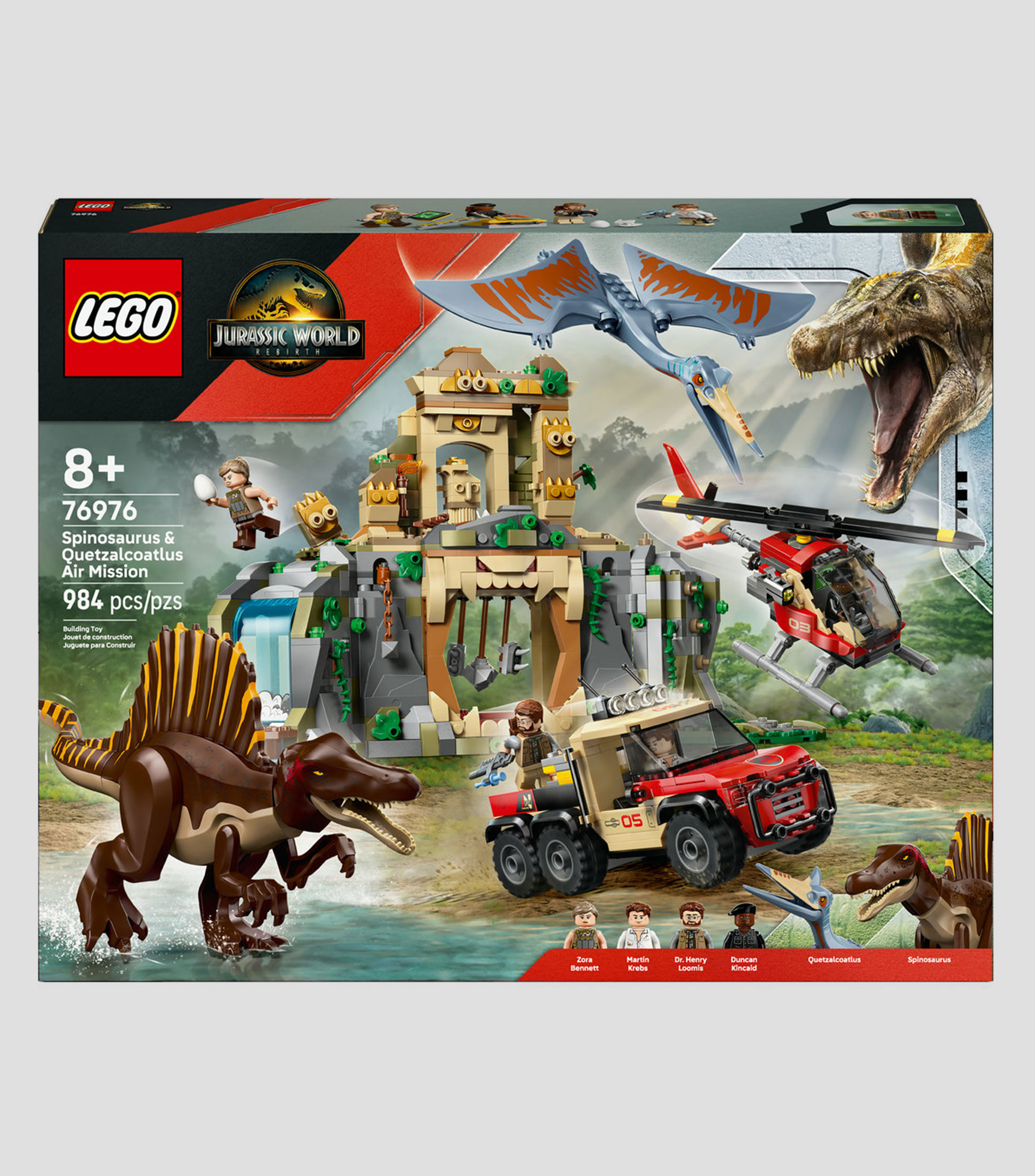 Lego Jurassic World Misión Aérea Spinosaurus y Quetzal 76976