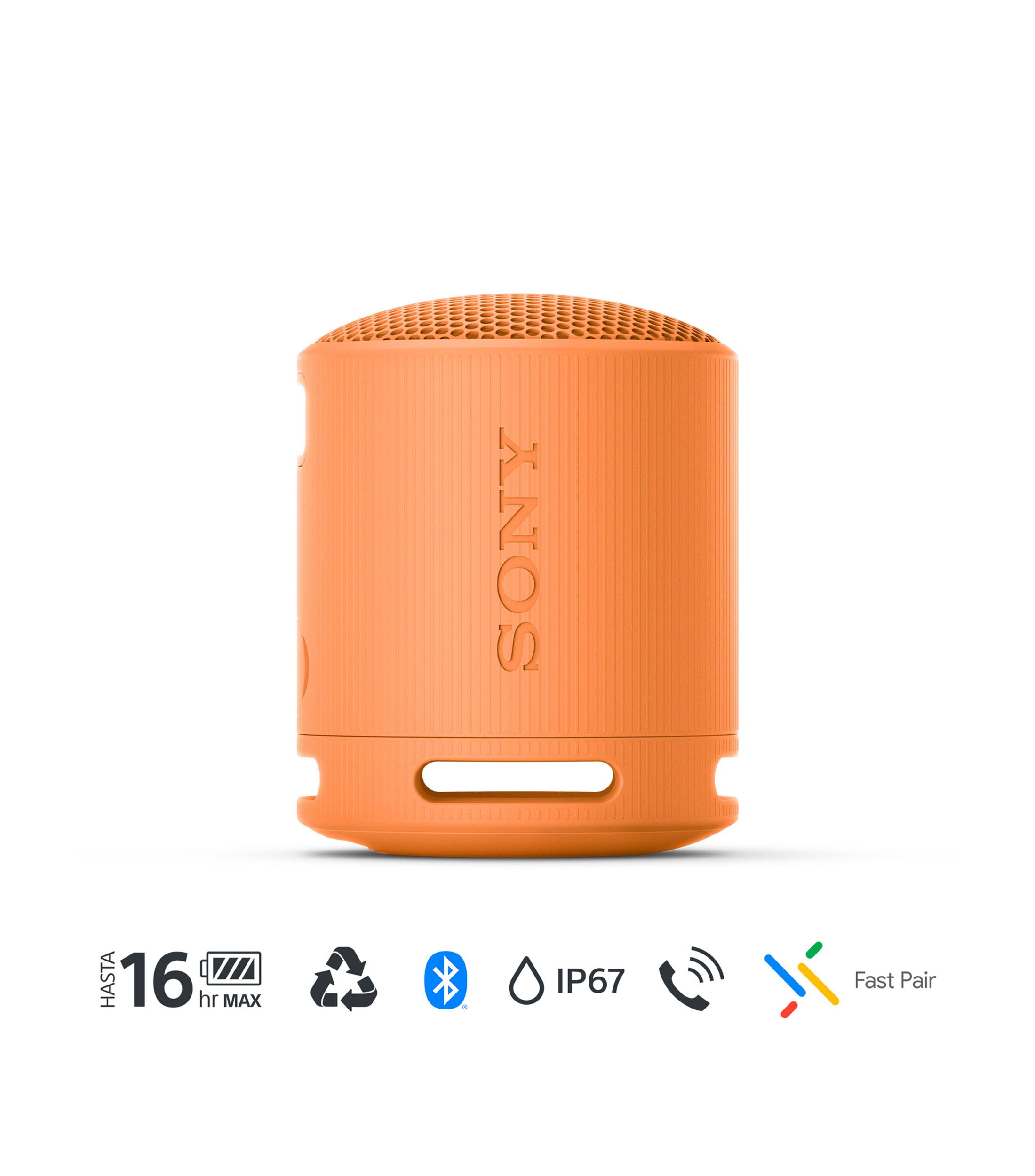 Bocina Inalambrica Portatil SRS XB100, Naranja