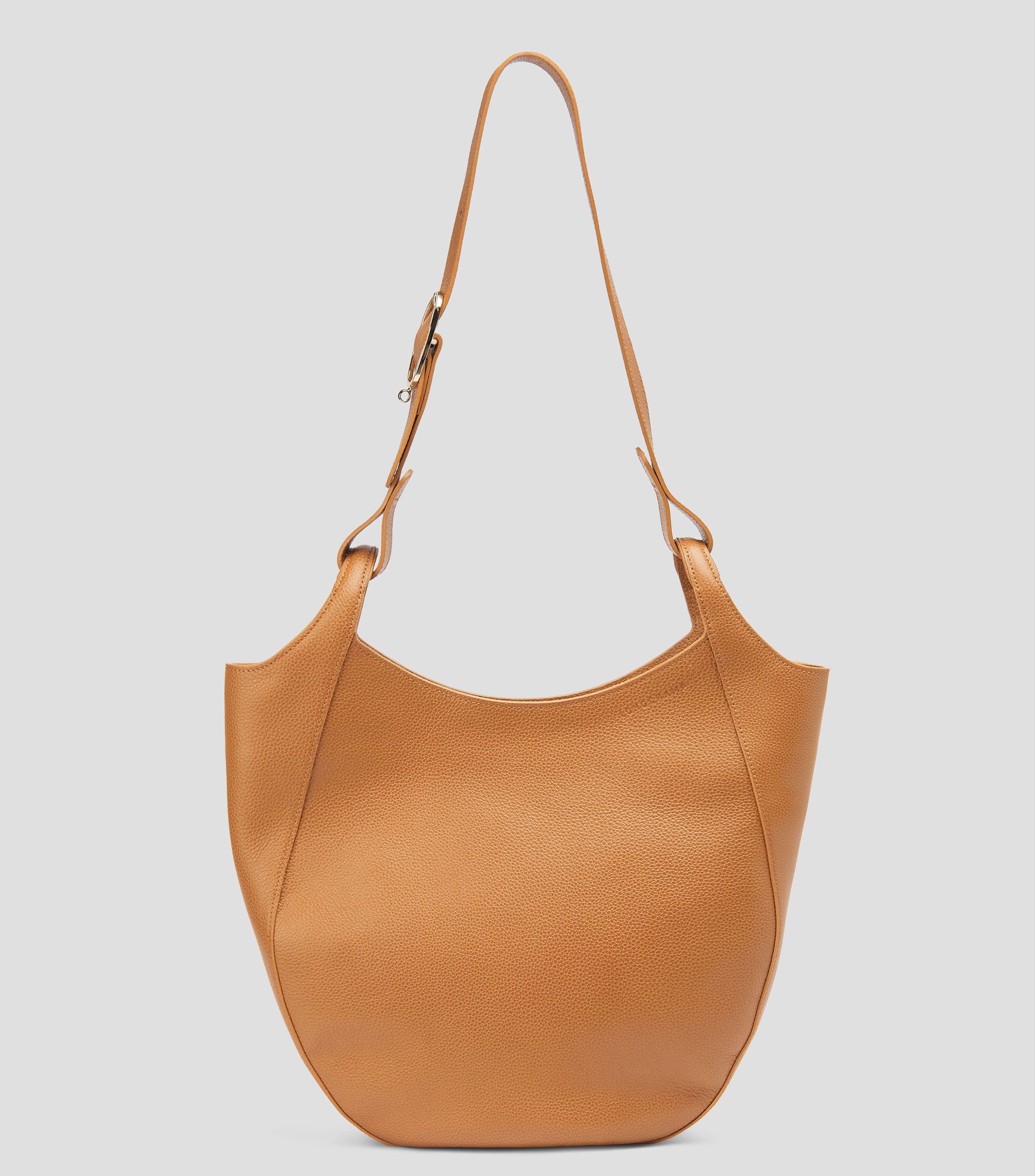 Bolsa hobo café en piel Le Foulonné lisa Mujer