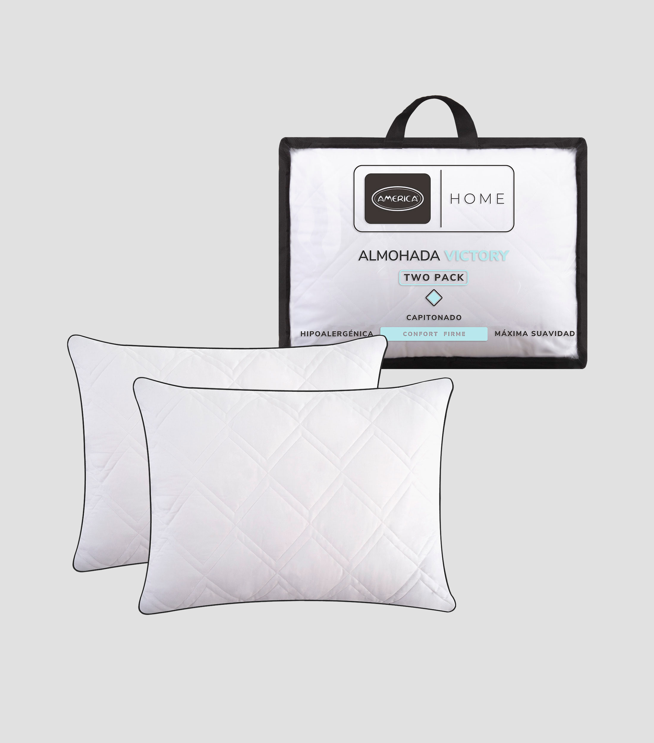 Set 2 Almohadas Estándar Confort Firme Victory Blanco