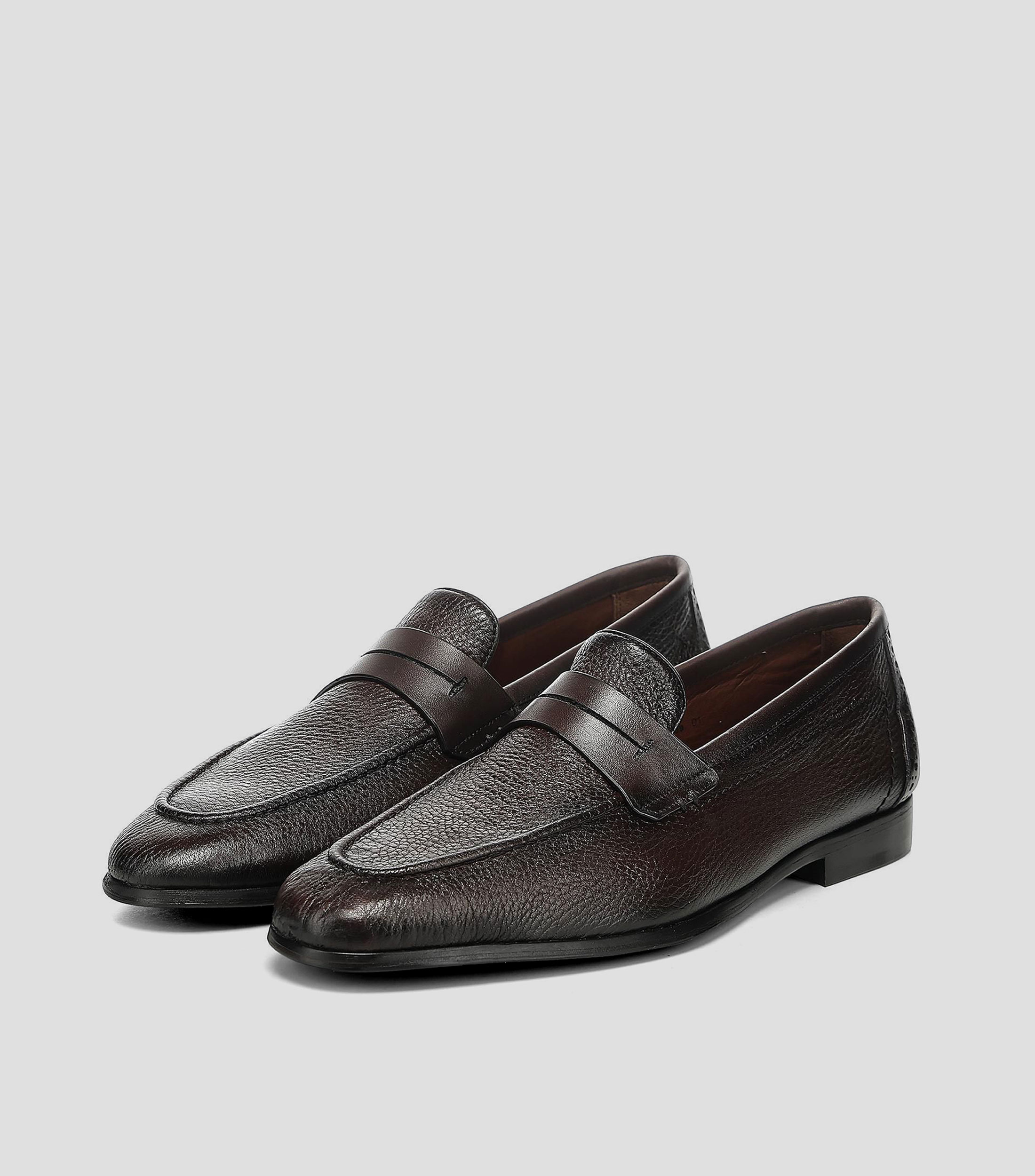 Mocasines en piel genuina de venado lisos Hombre